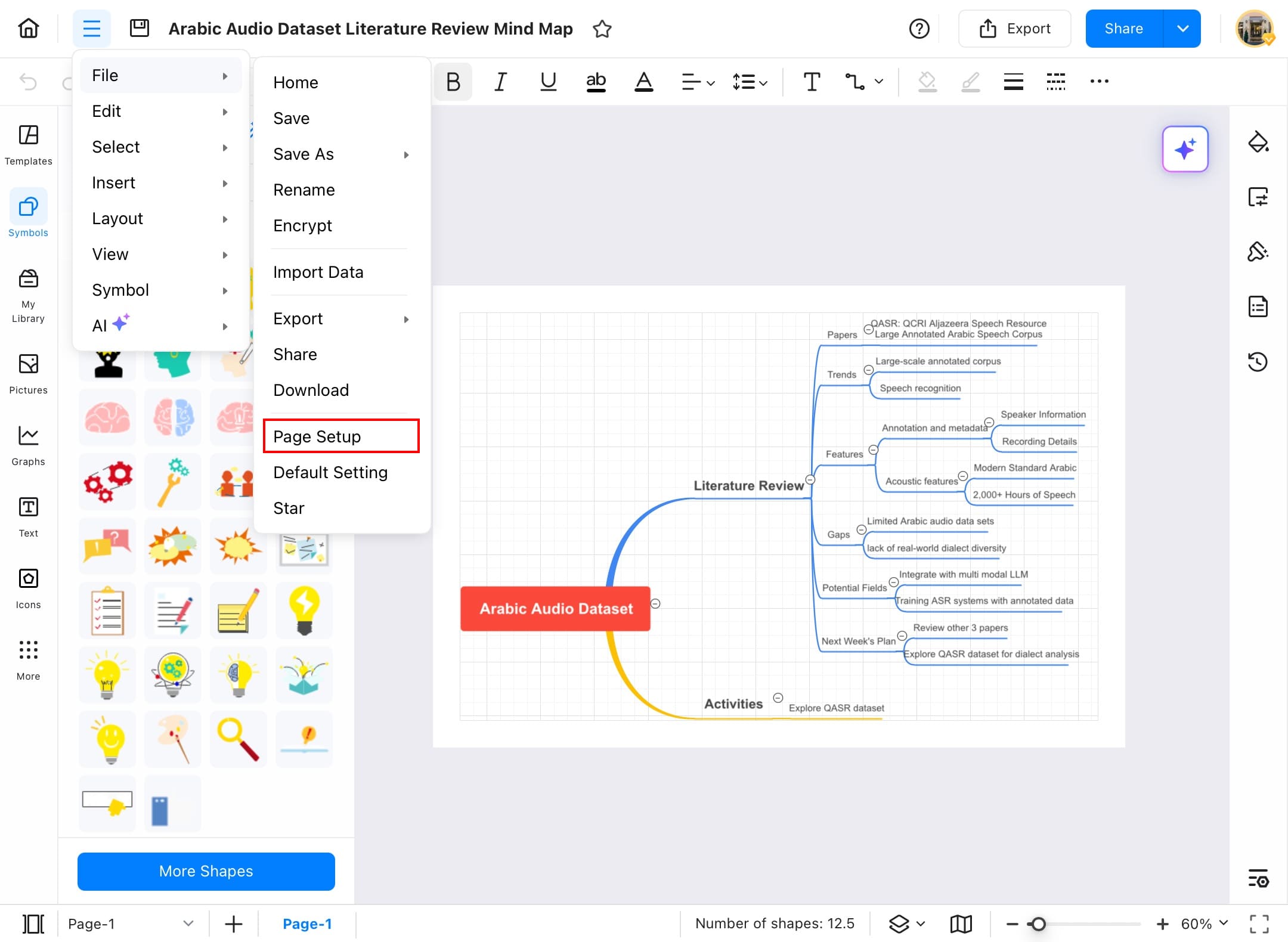 edrawmax page setup option