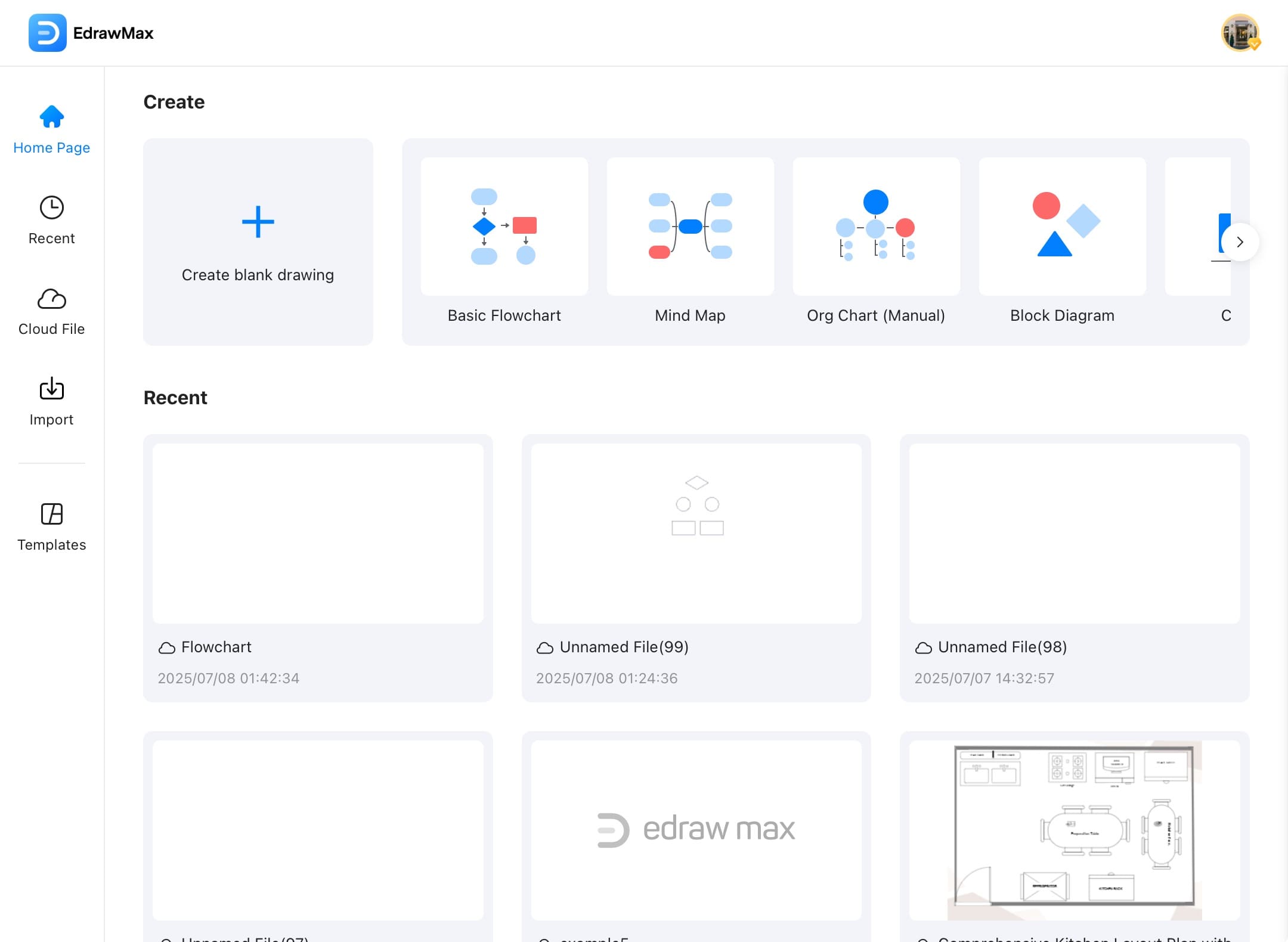 edrawmax recent files
