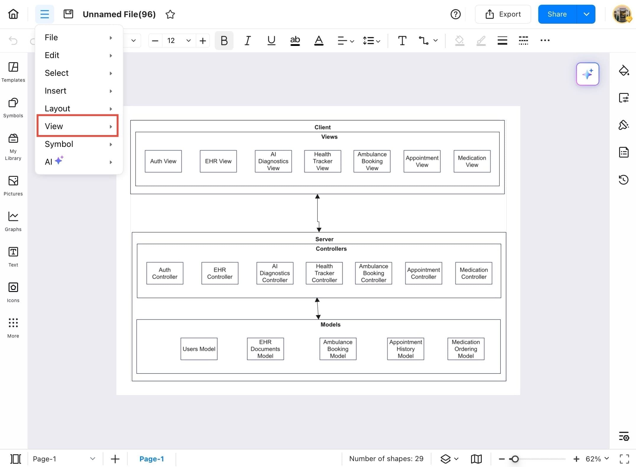 edrawmax dropdown list