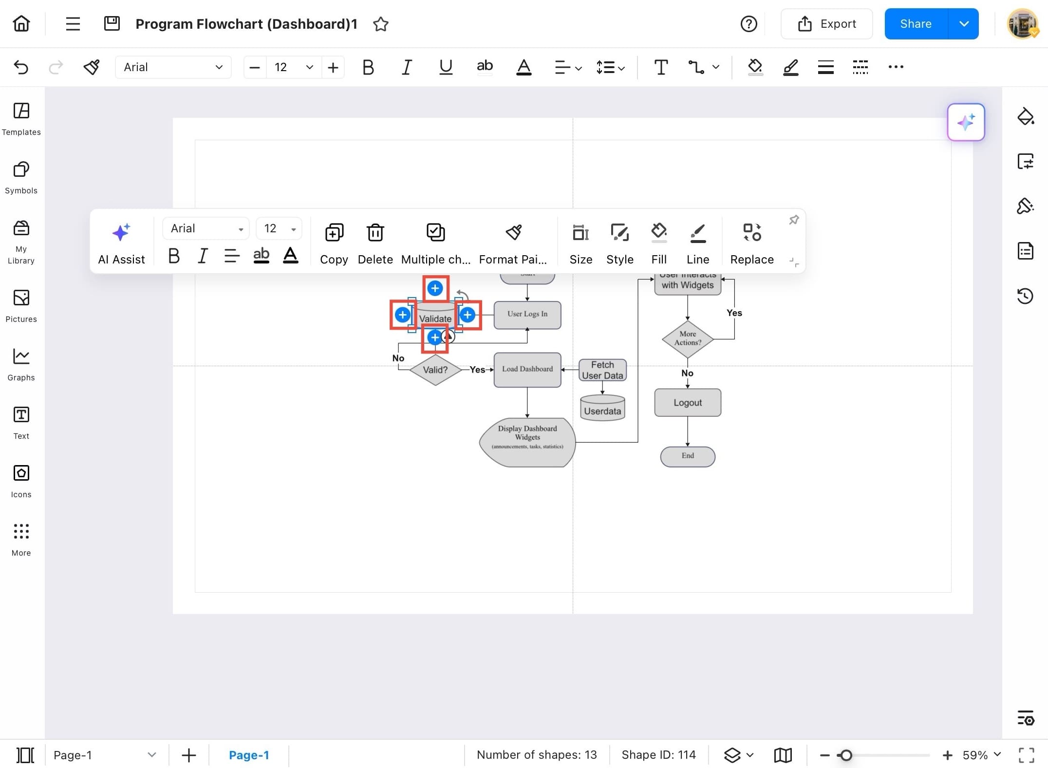 edrawmax float buttons shown