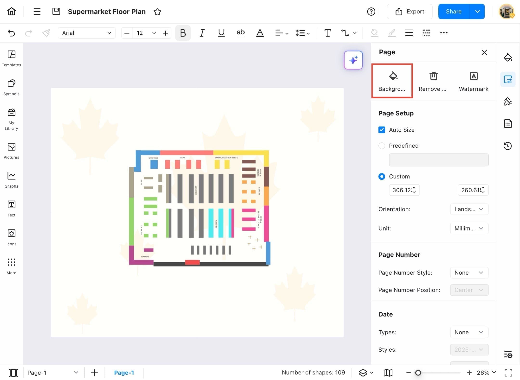 edrawmax background removal option