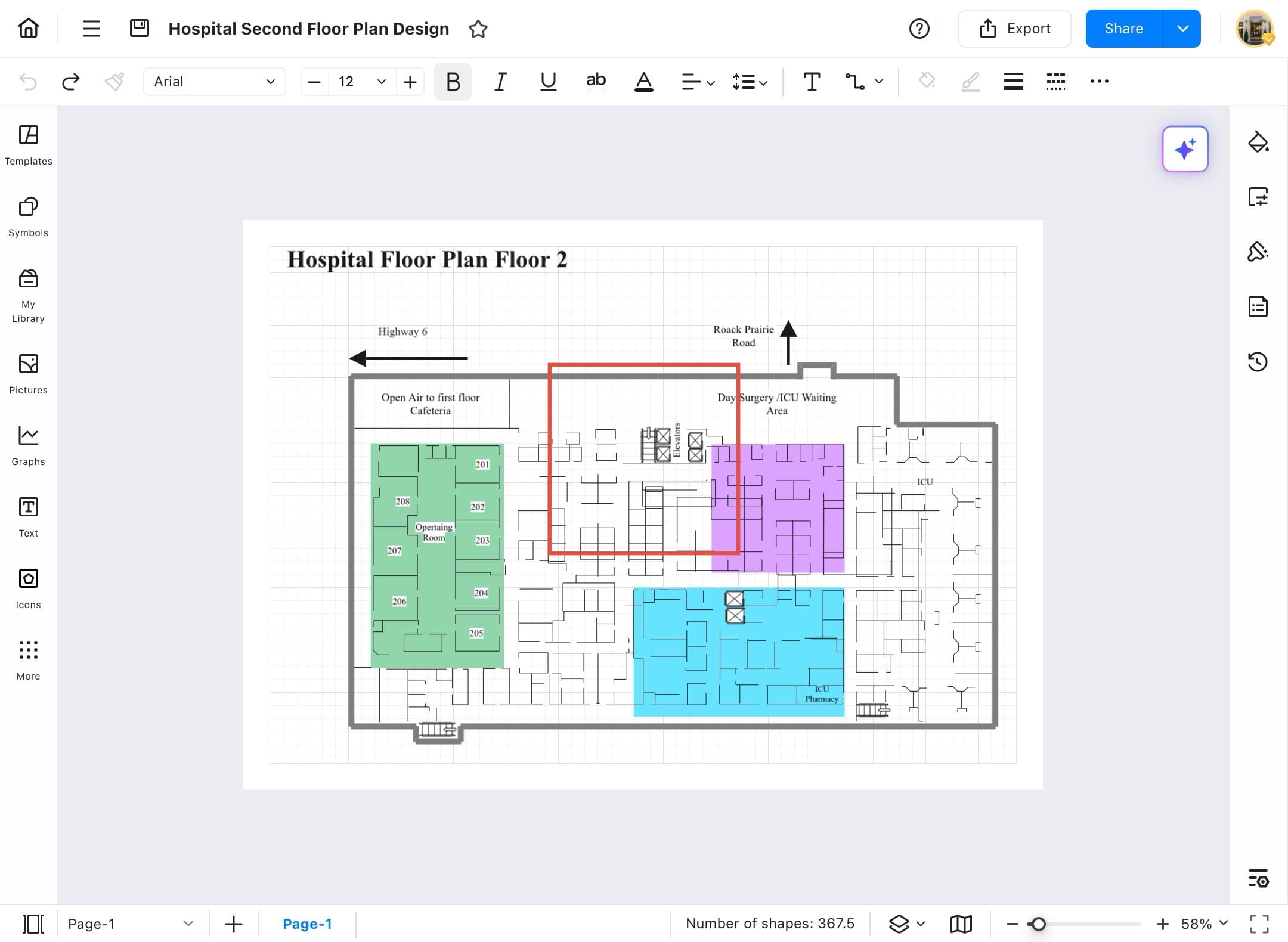 edrawmax canvas visible grid lines