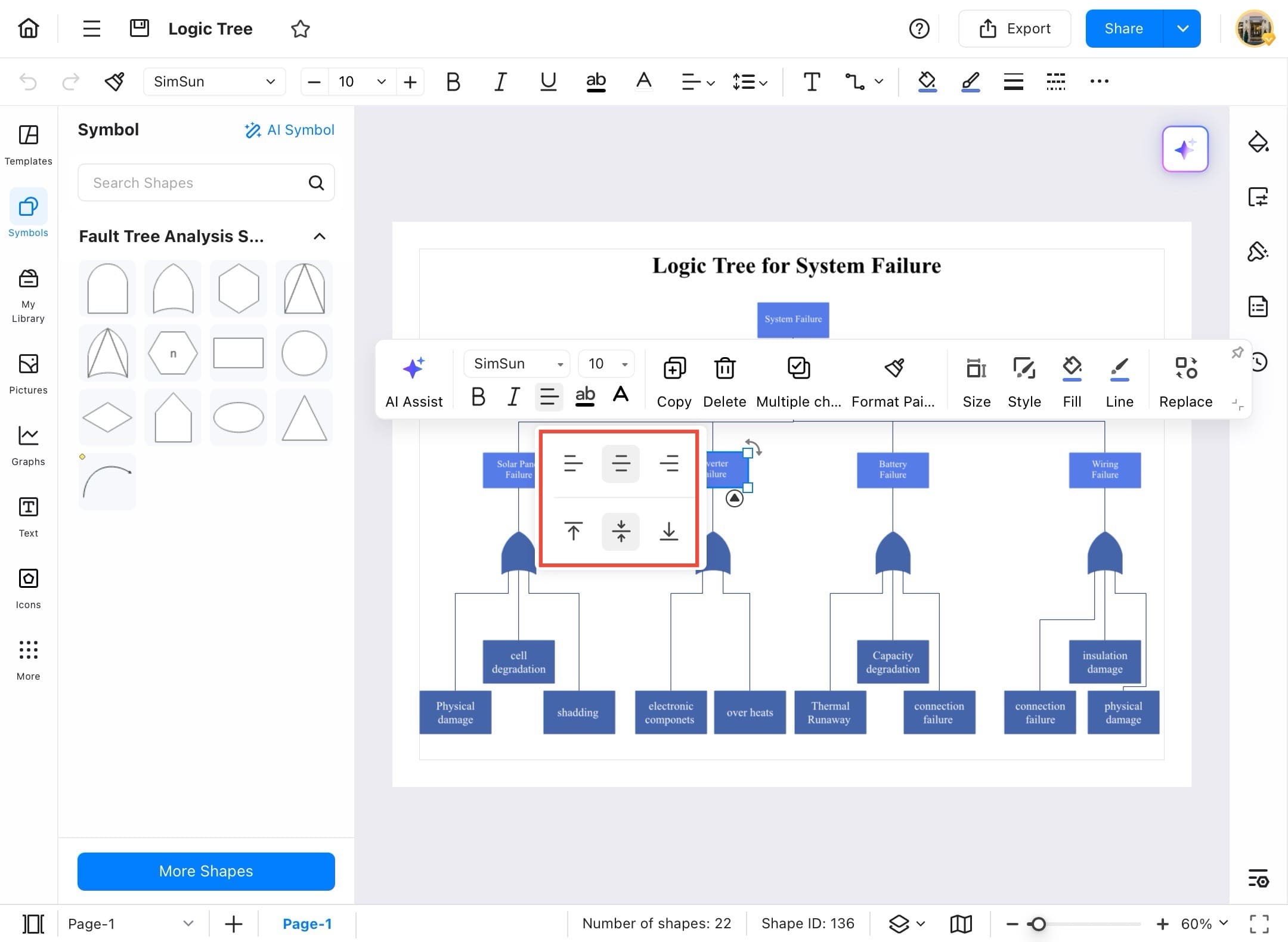 edrawmax align types