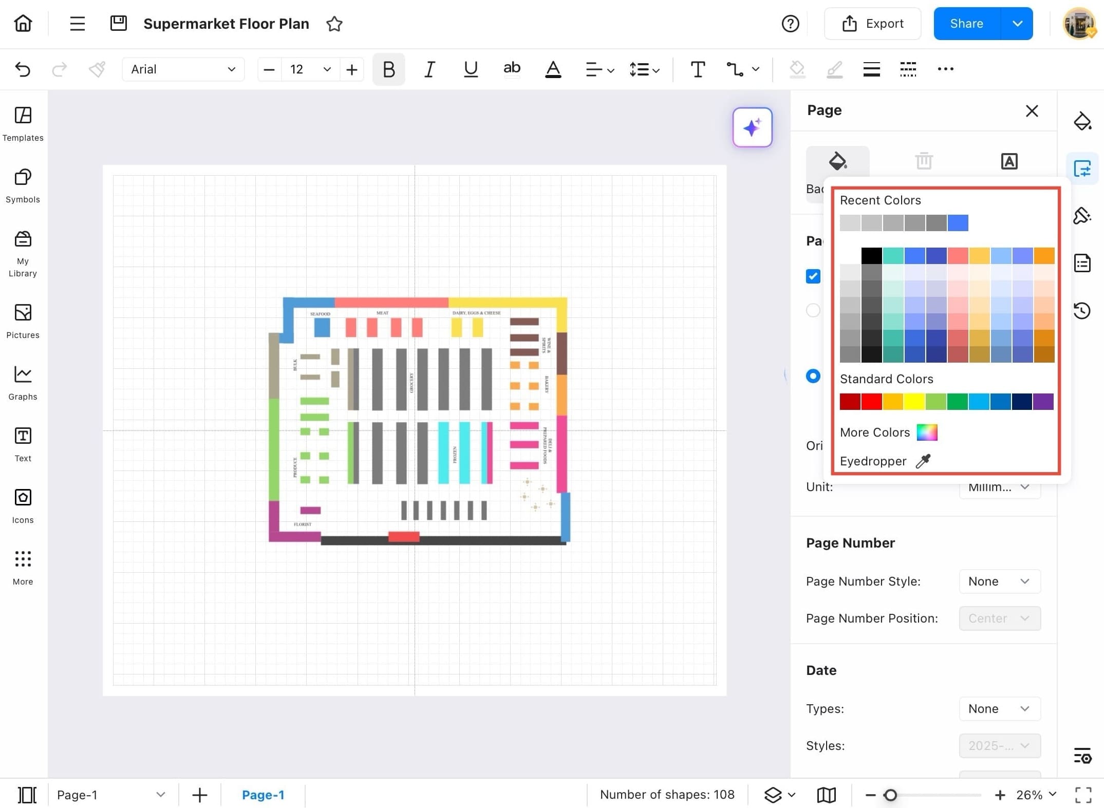 edrawmax background color options