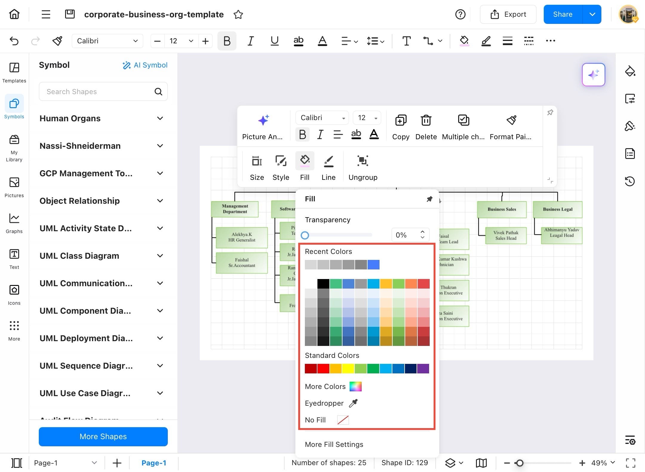 edrawmax shapes color customization
