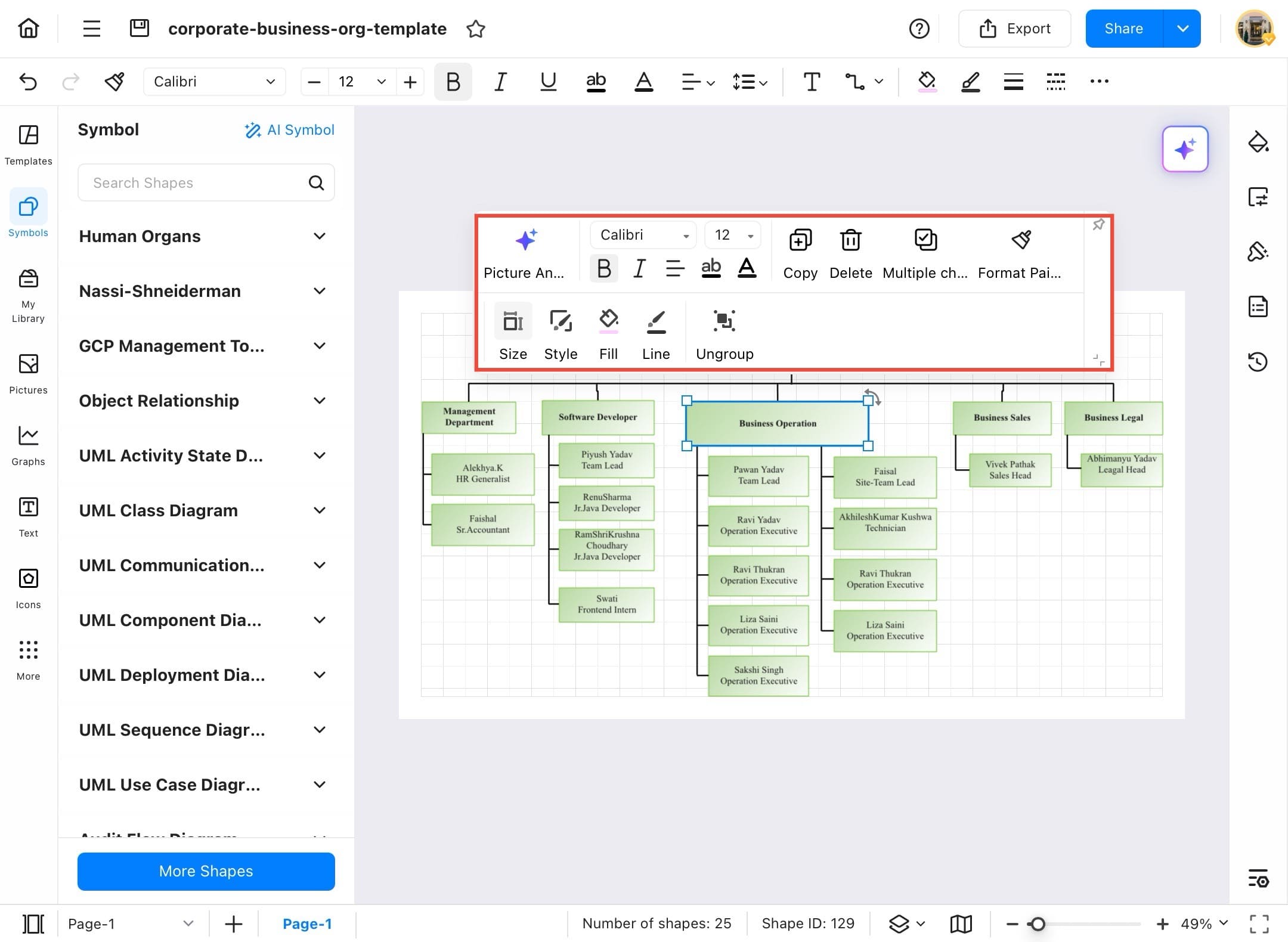 edrawmax floating toolbar
