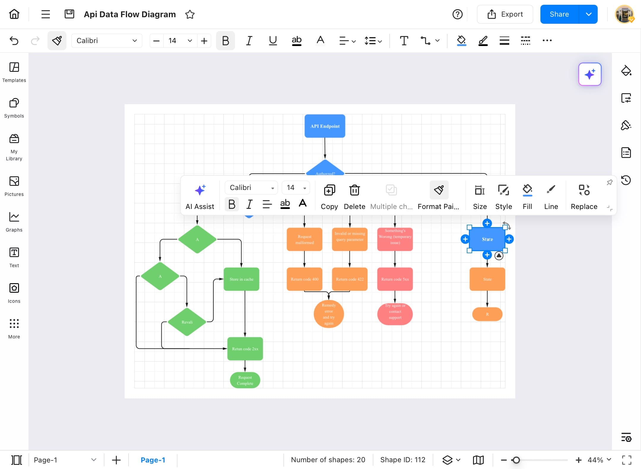 edrawmax shape formatting result