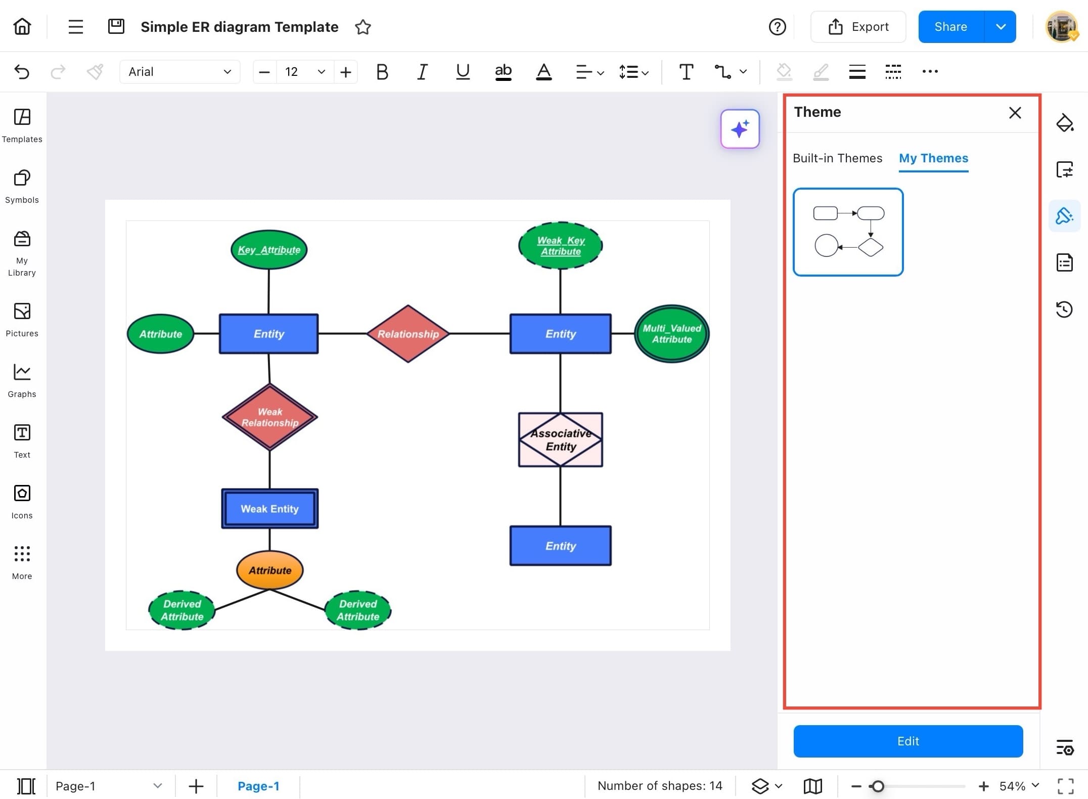 edrawmax theme auto layout option