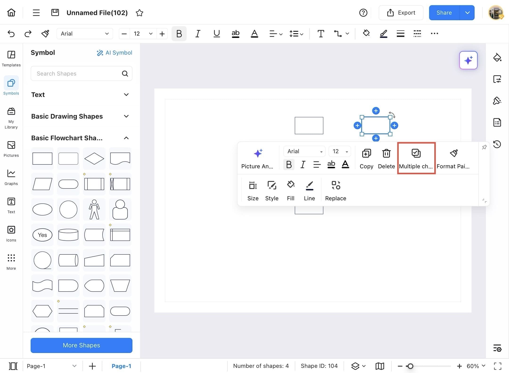 edrawmax multiple choice option