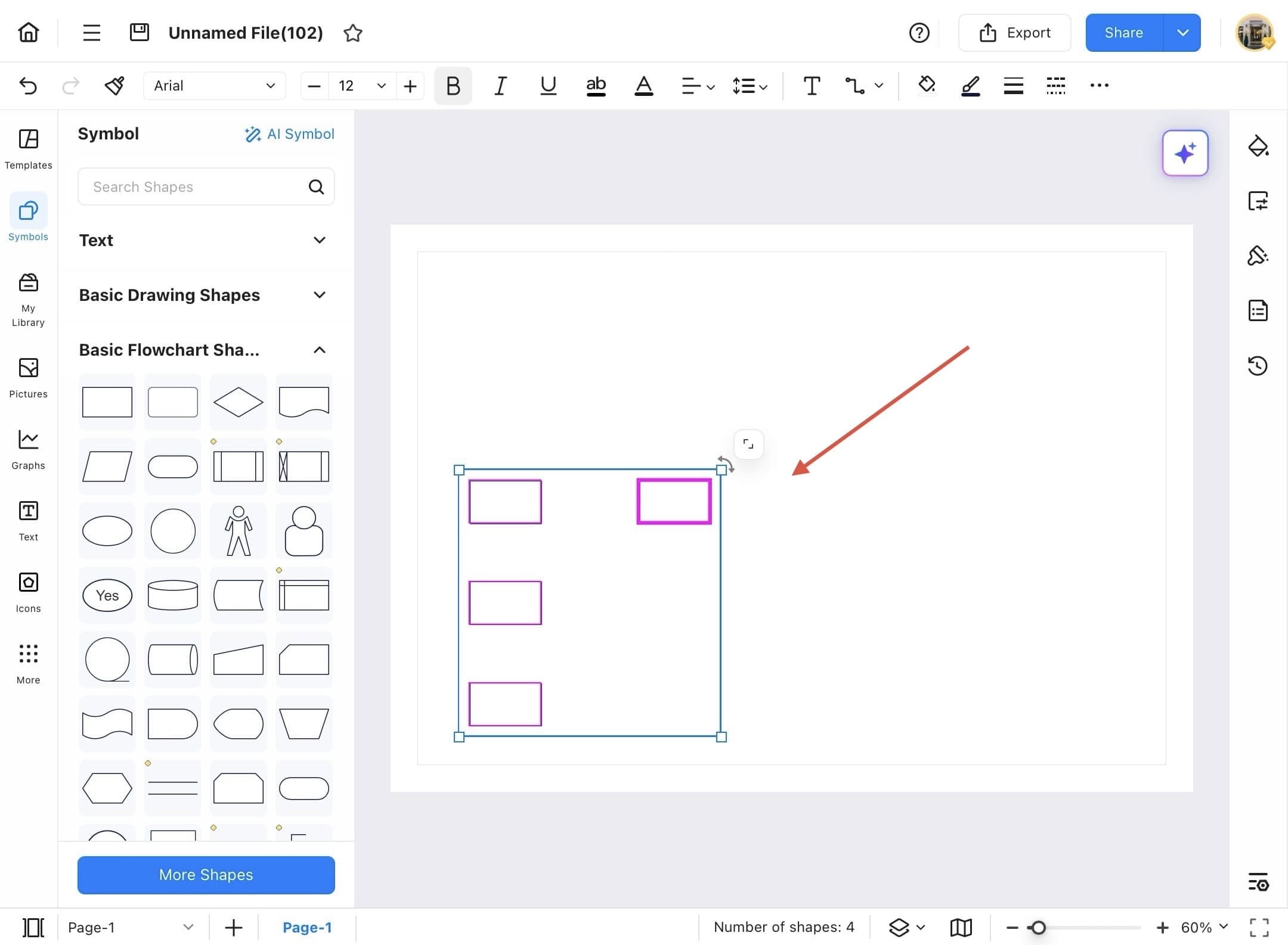 edrawmax shapes moved