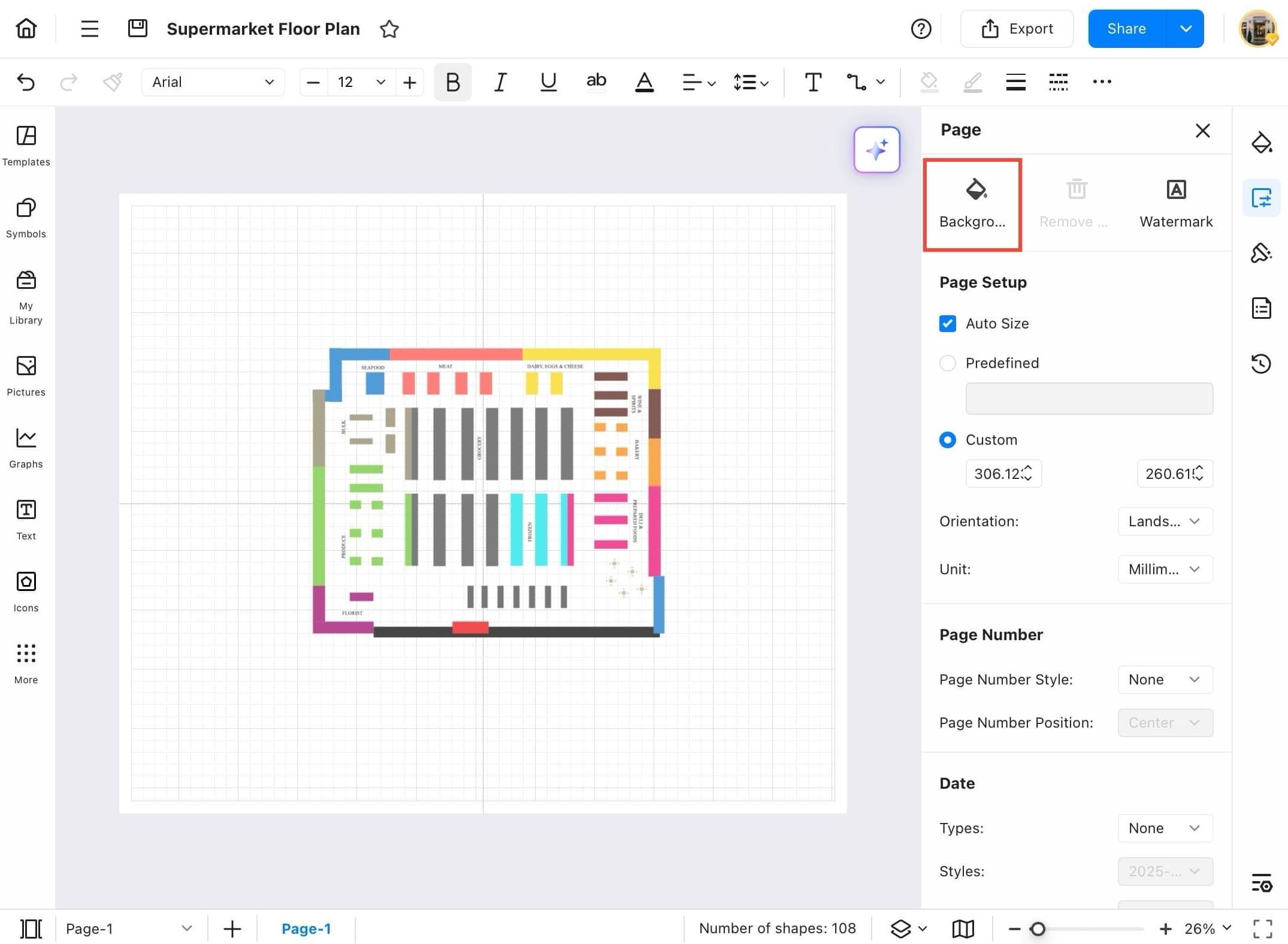 edrawmax background color customization
