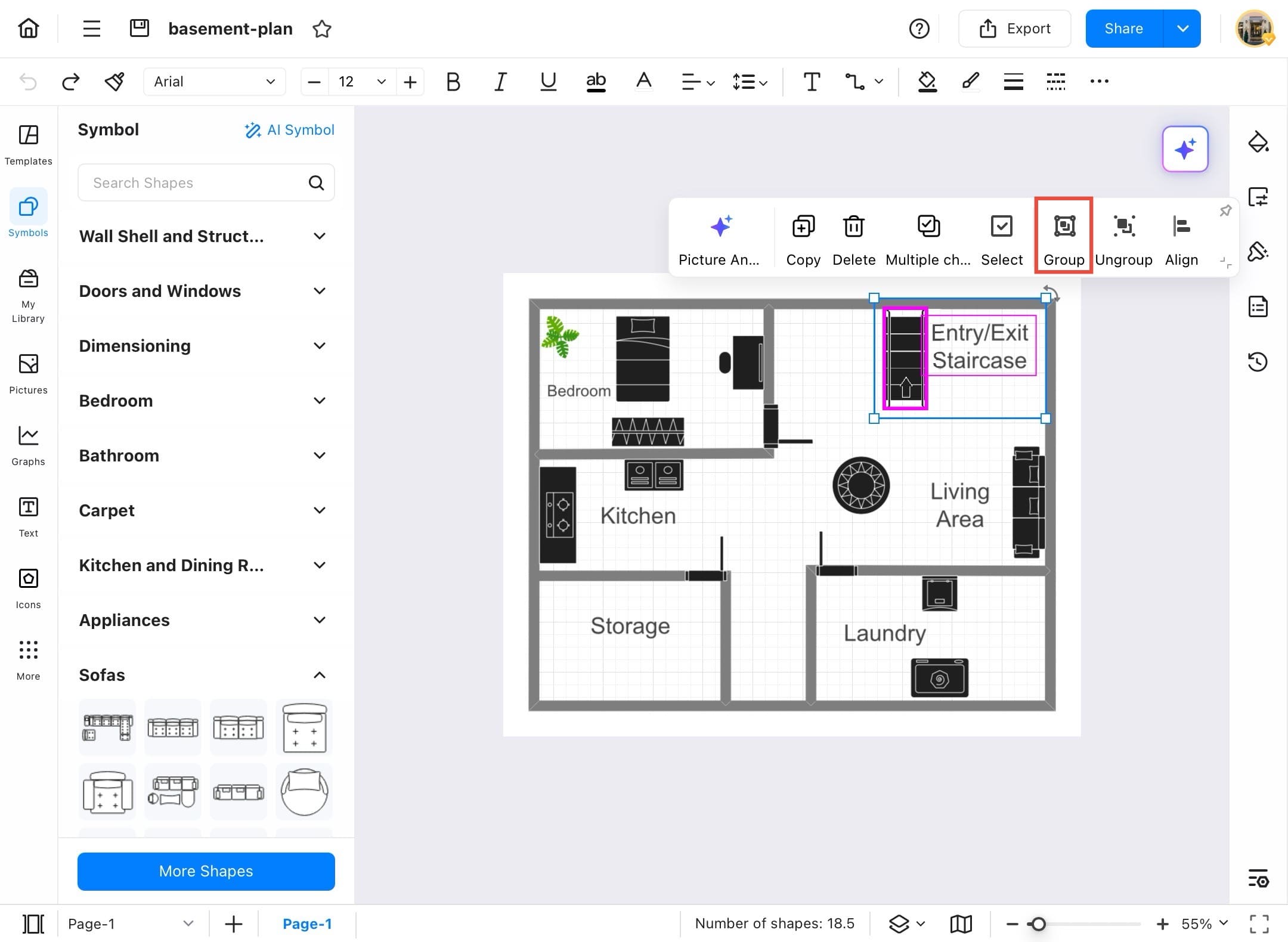 edrawmax group option