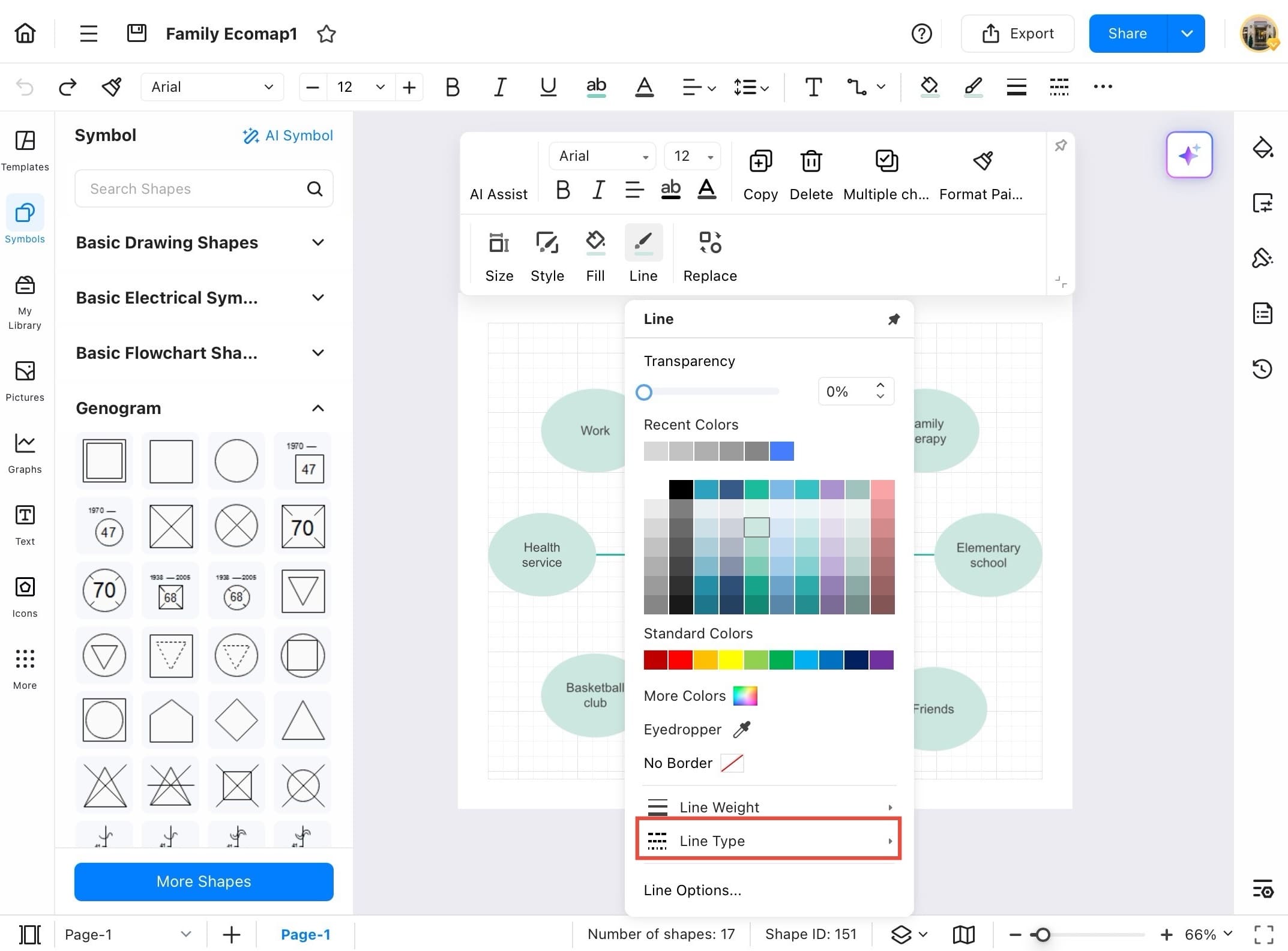 edrawmax lines editing options