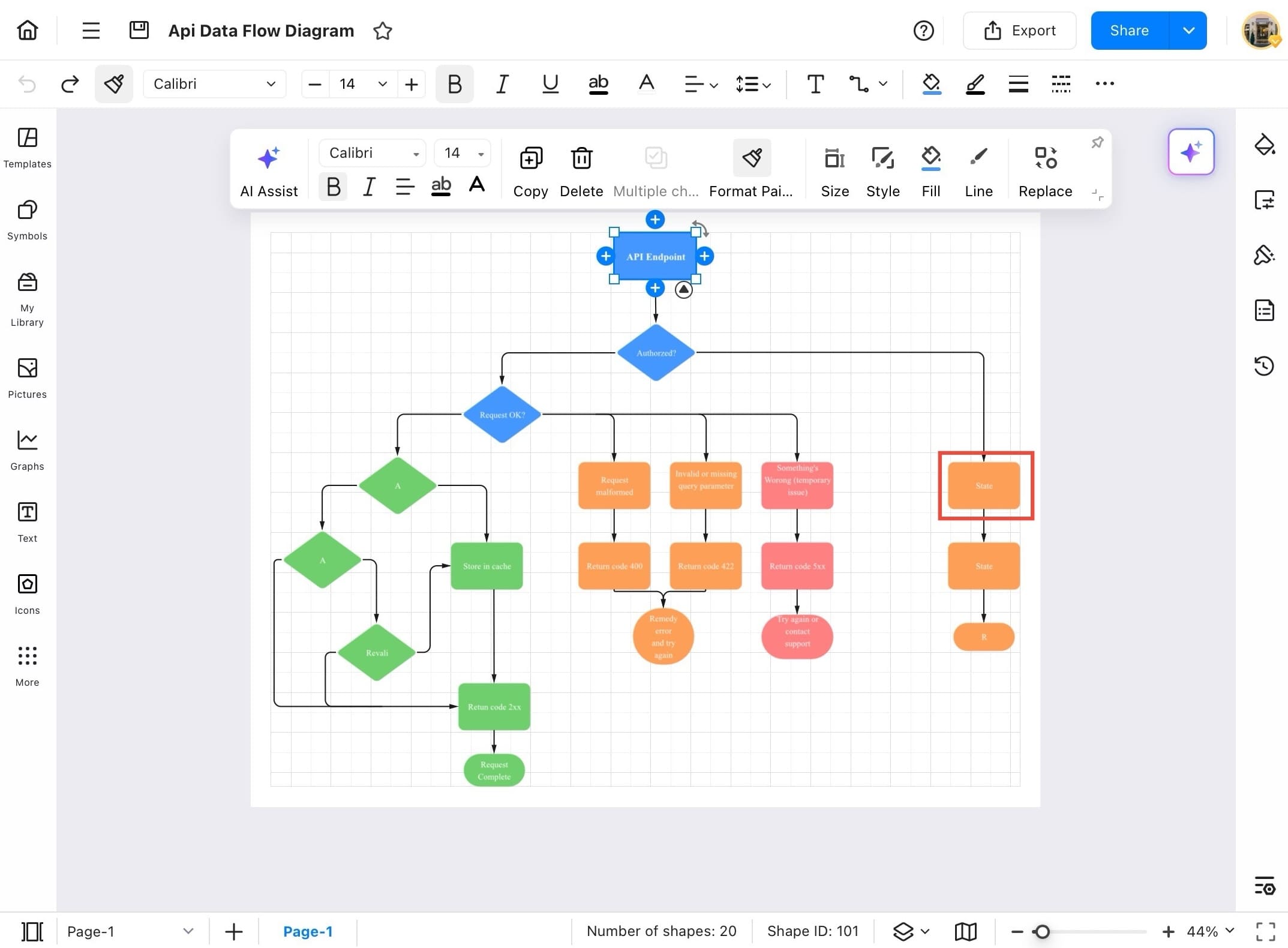 edrawmax shape selection