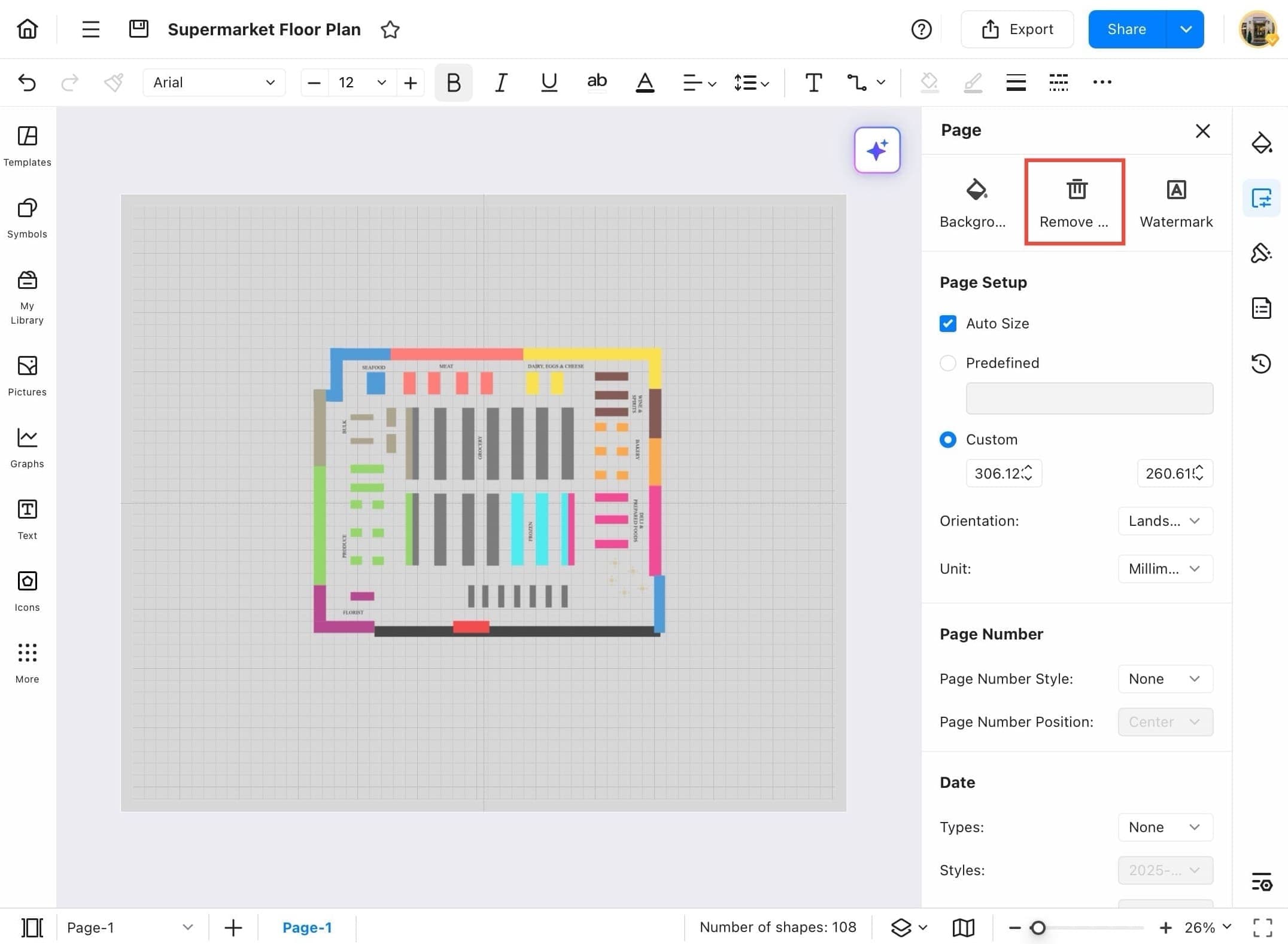 edrawmax background color removal option
