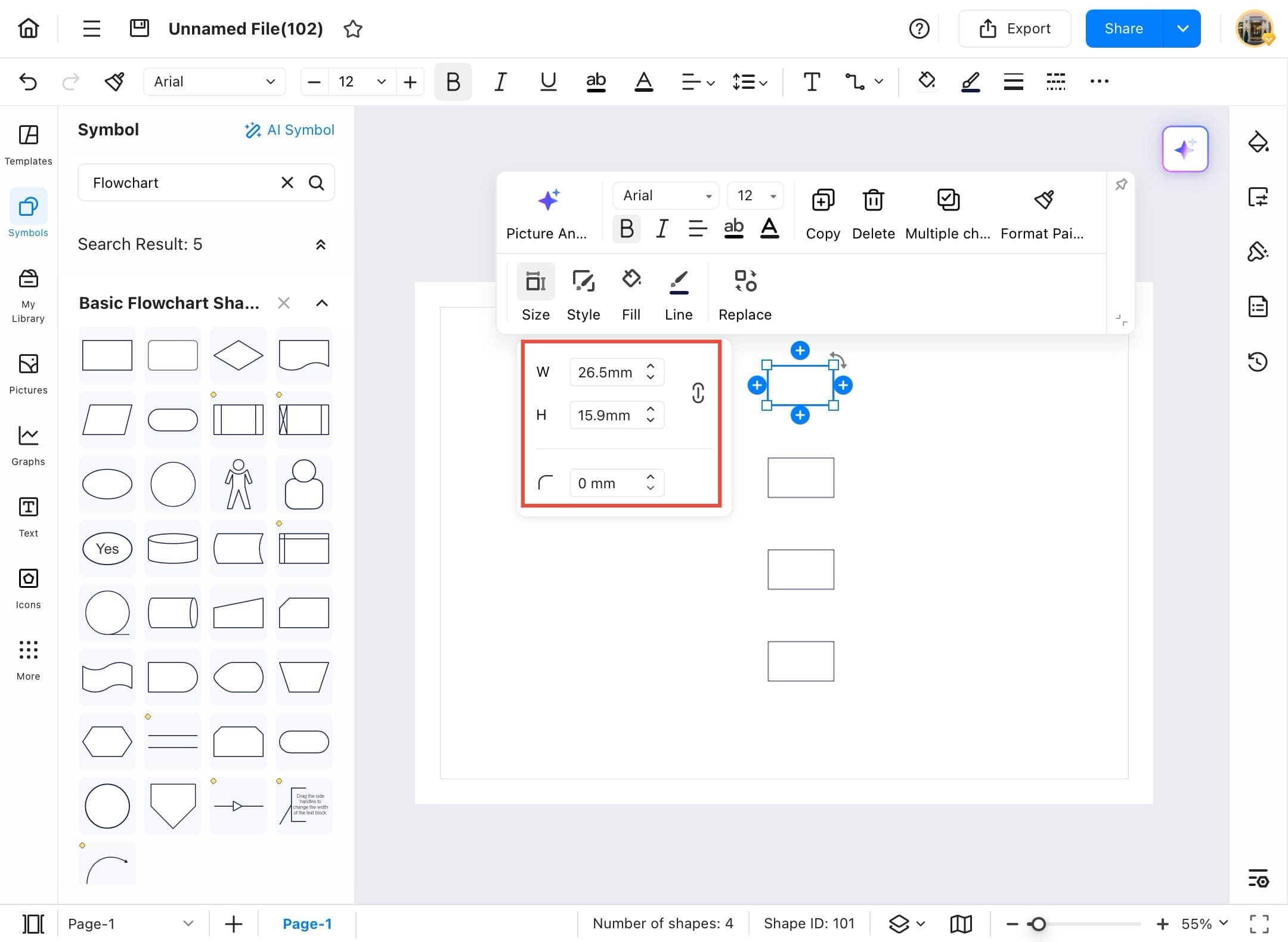edrawmax size settings