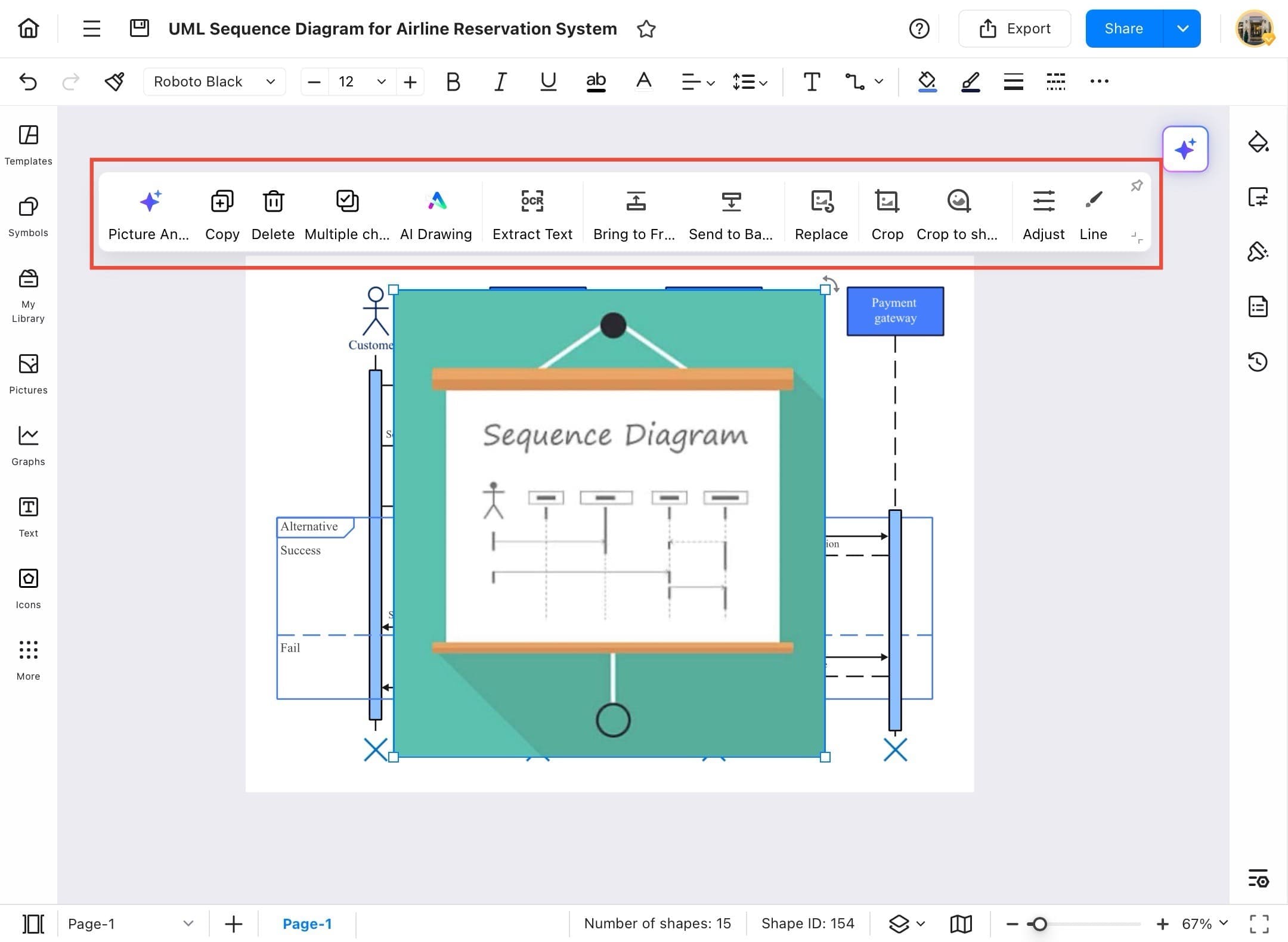 edrawmax image editing toolbar