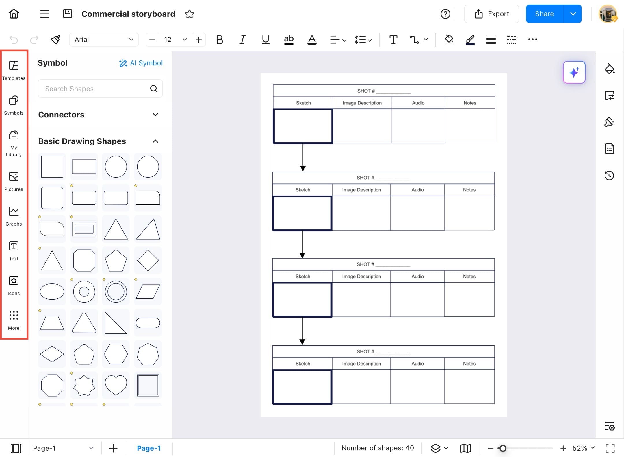 edrawmax library symbols panel