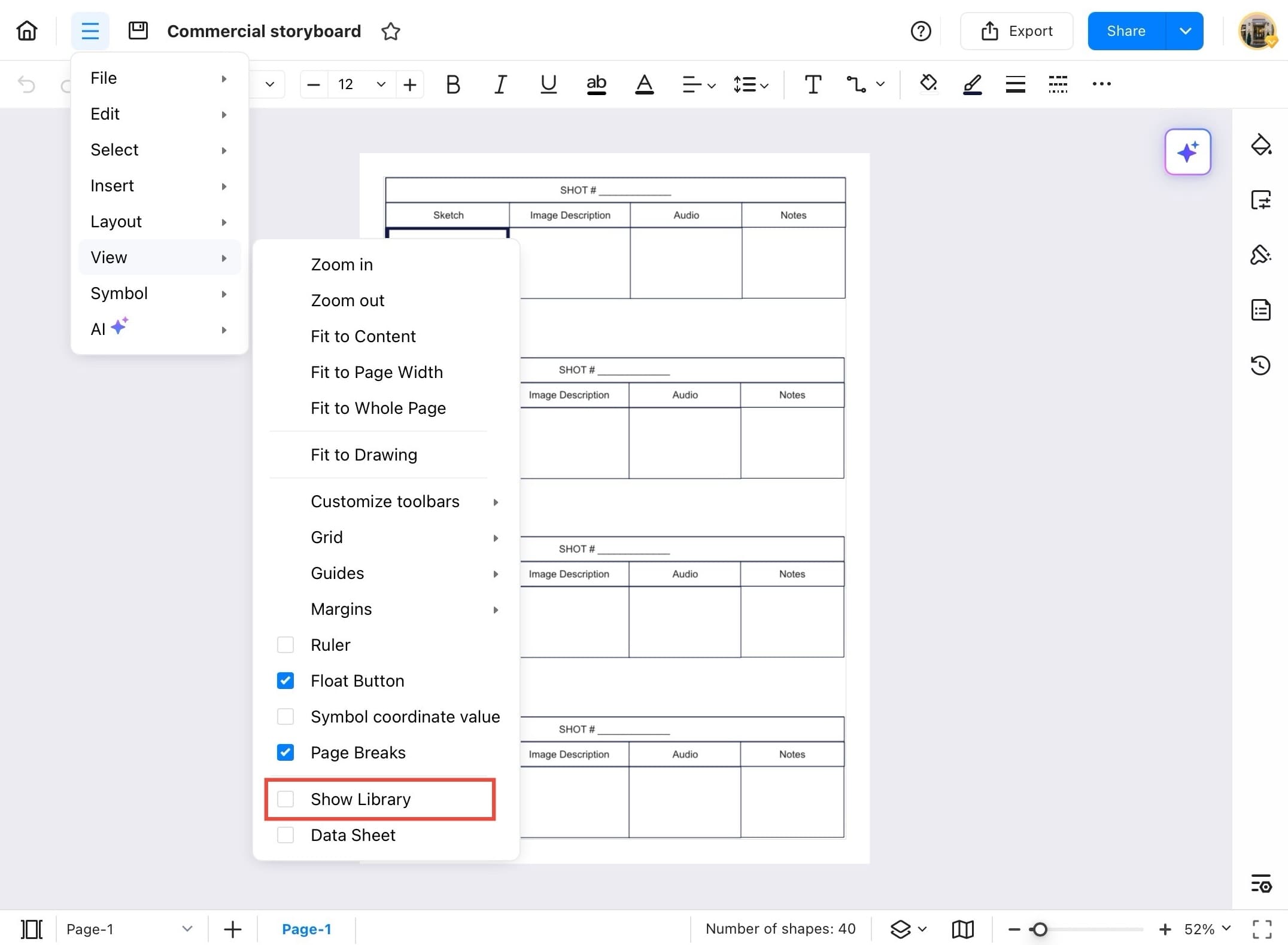 enable library panel