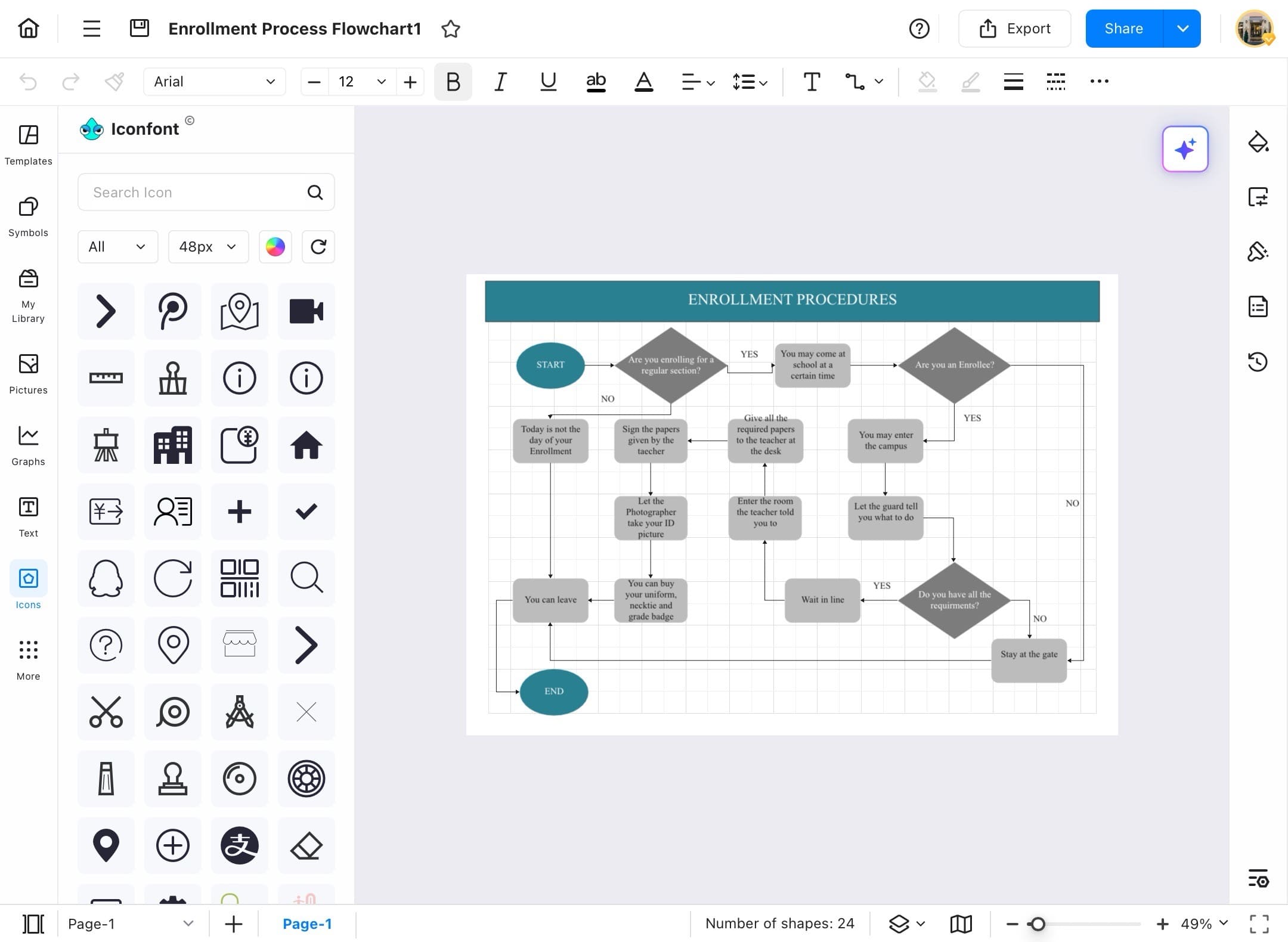 edrawmax editing canvas on tablet