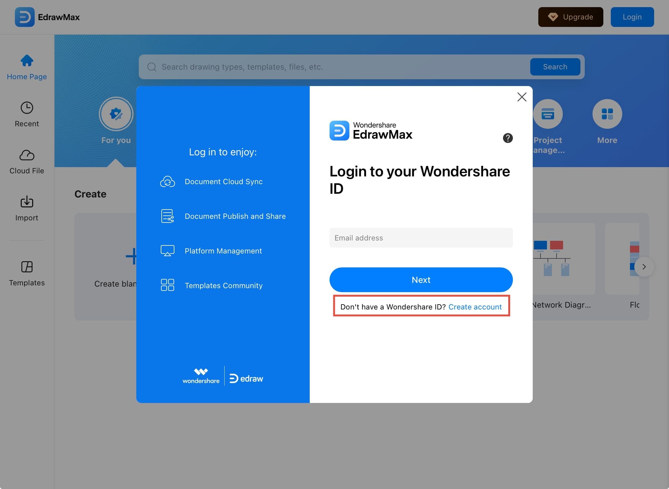 edrawmax create account