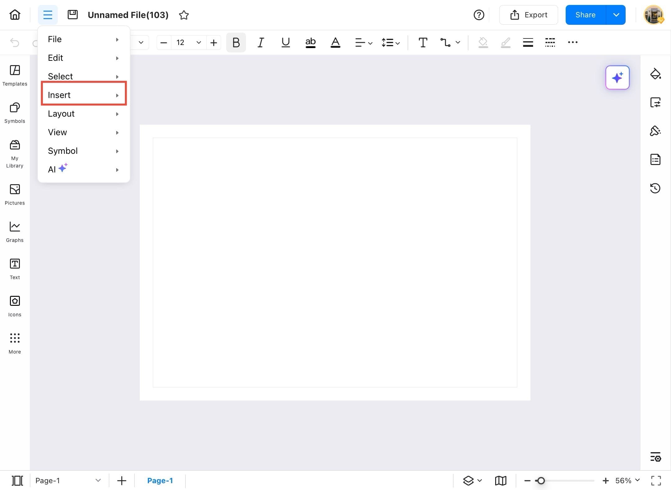 edrawmax insert menu
