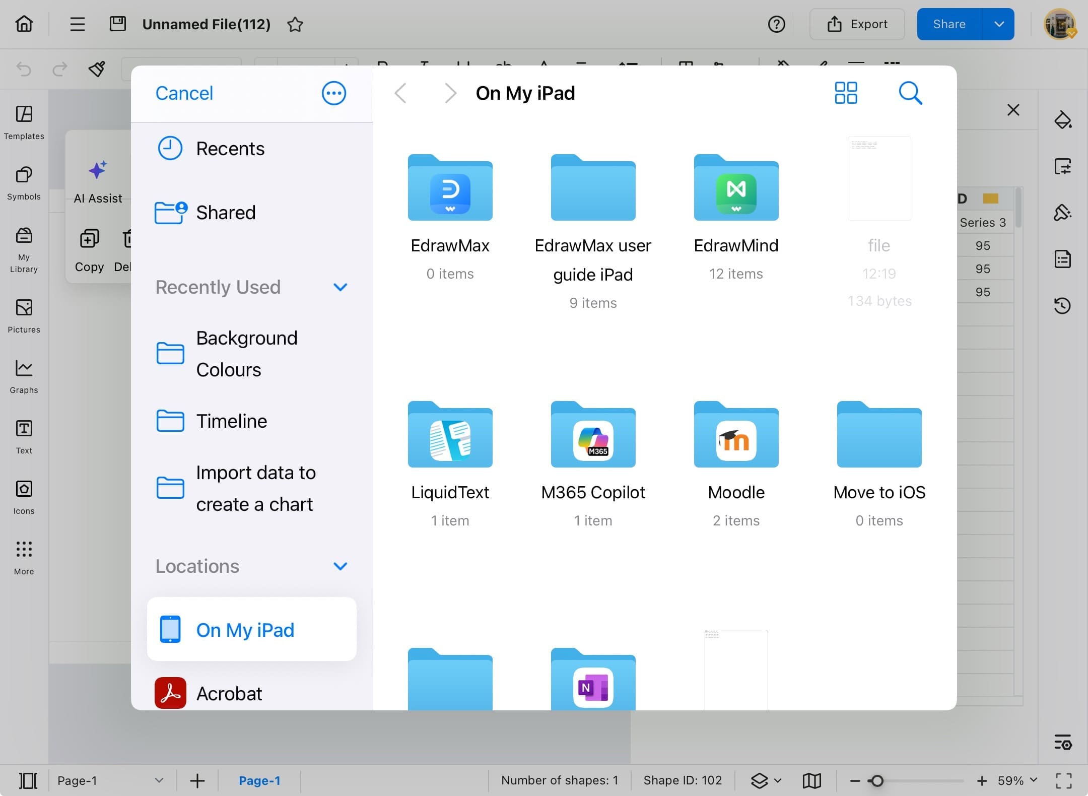 edrawmax file picker interface