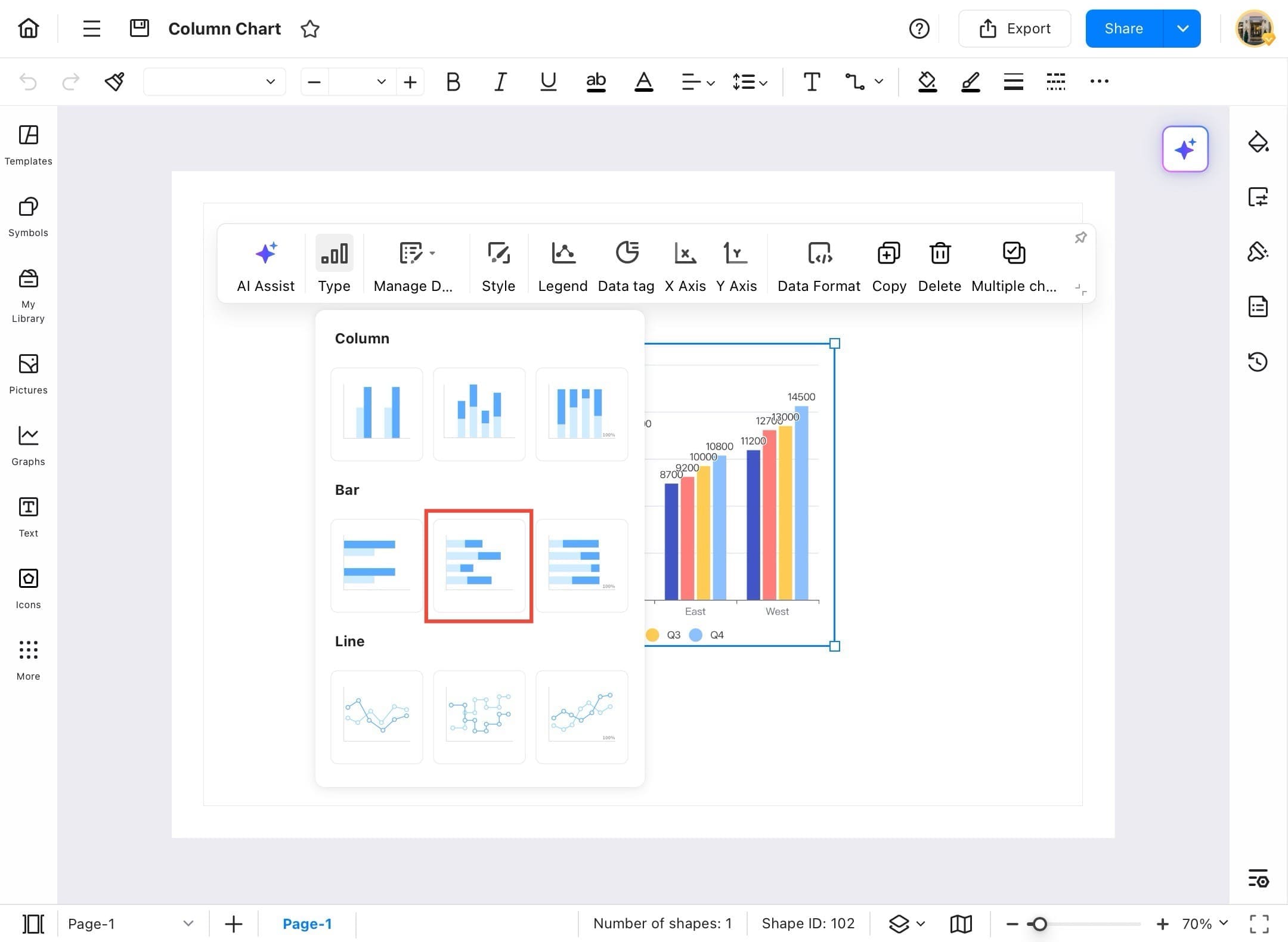 edrawmax chart style menu