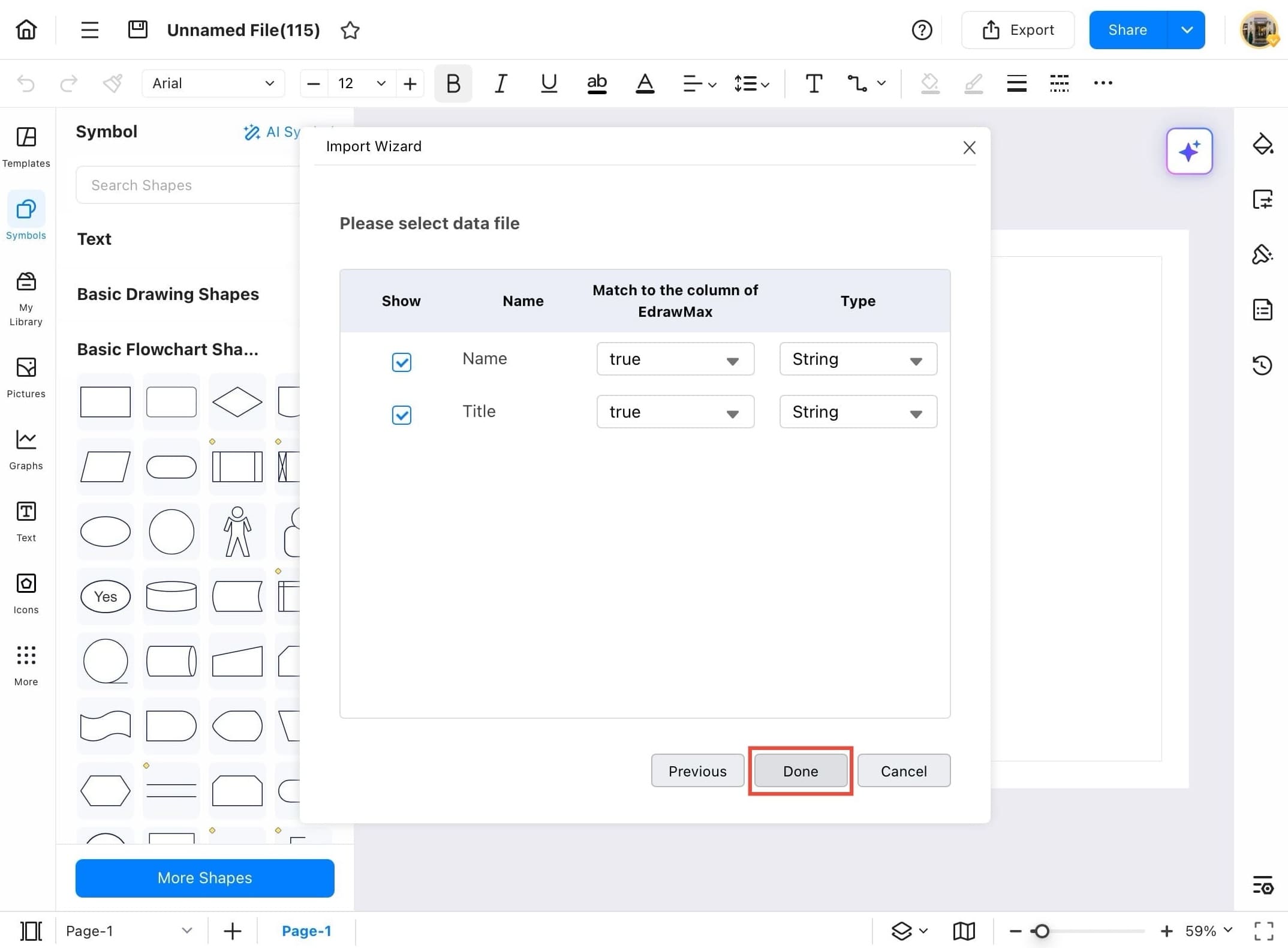 edrawmax complete data import