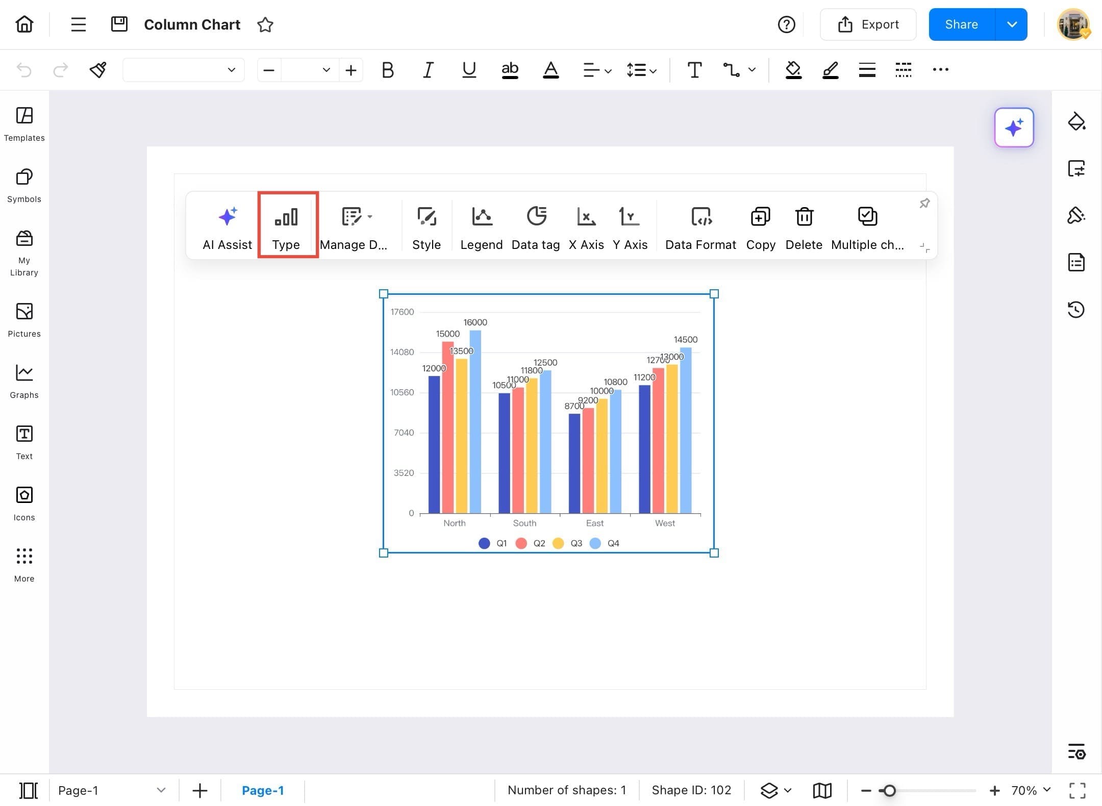 edrawmax chart toolbar
