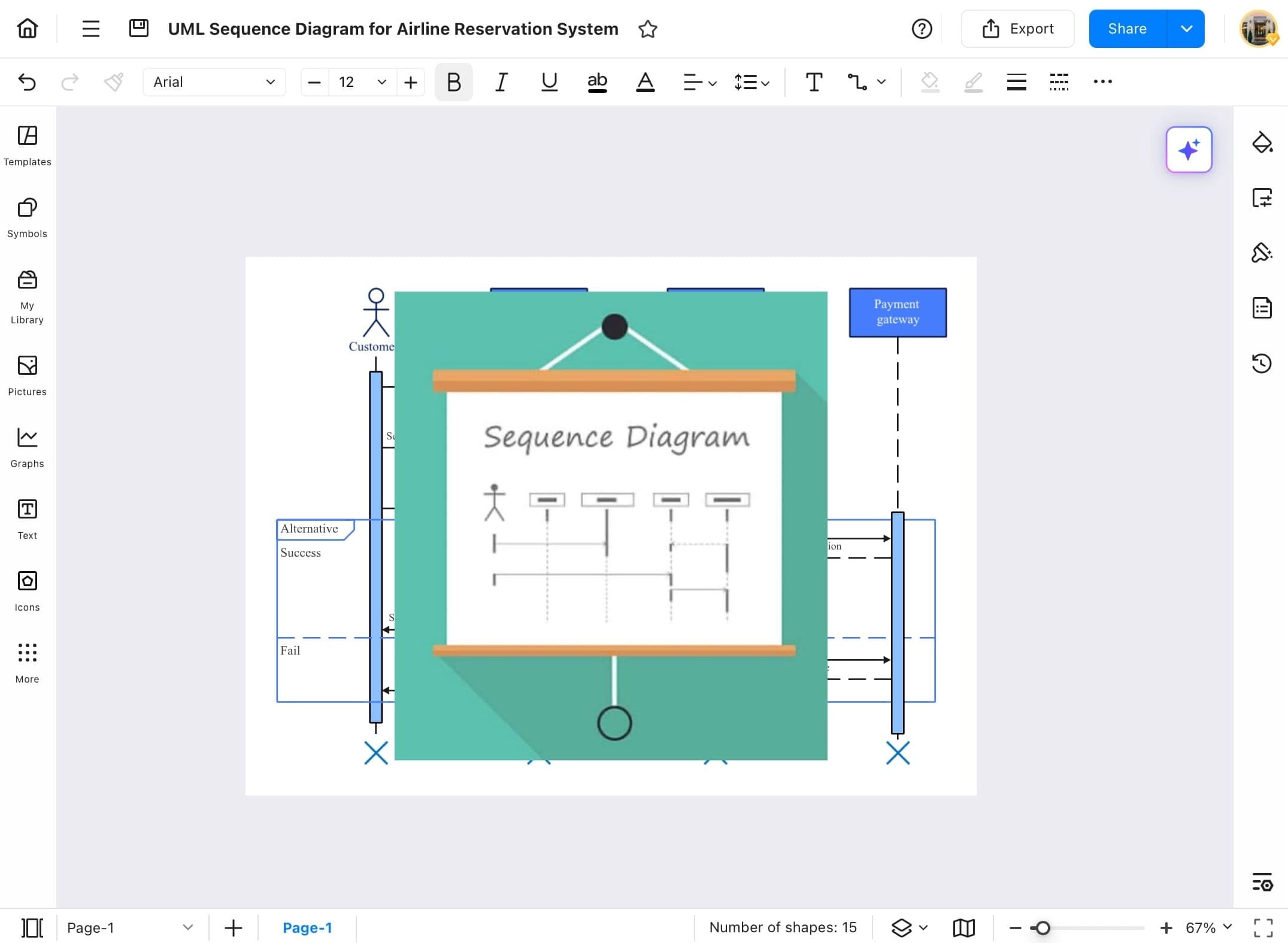 inserted image placed over diagram
