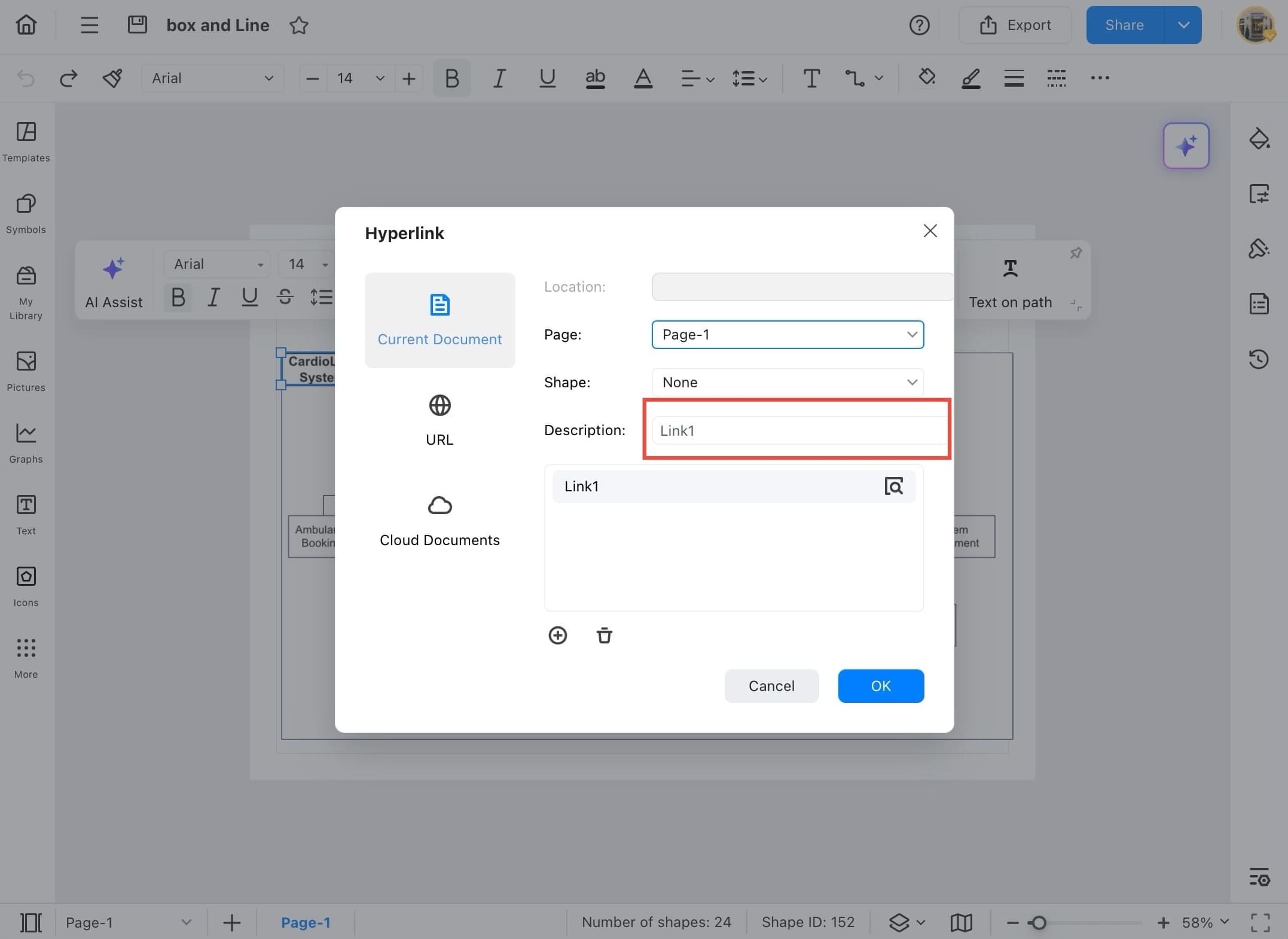 edrawmax hyperlink description