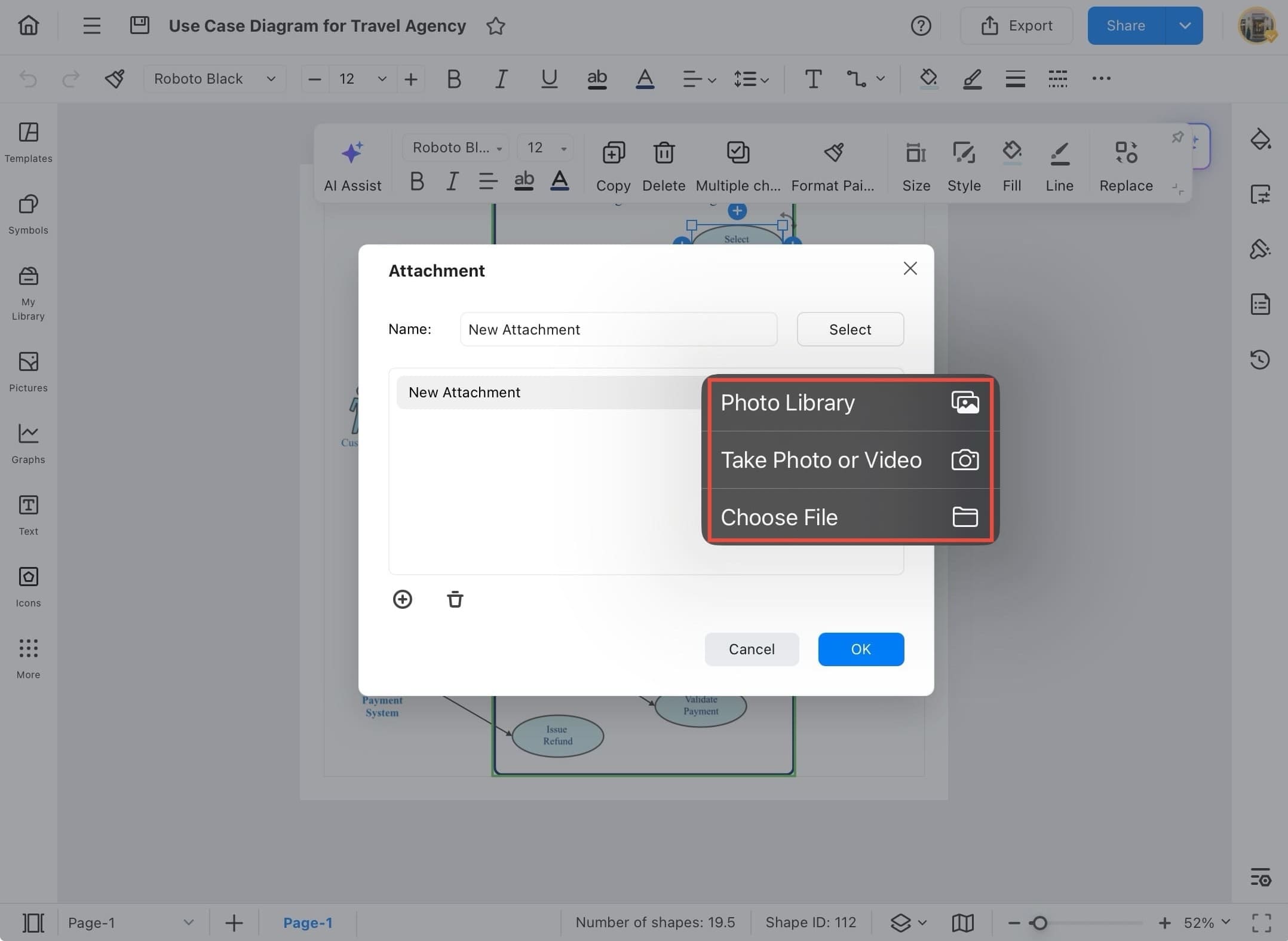 edrawmax attachment upload options