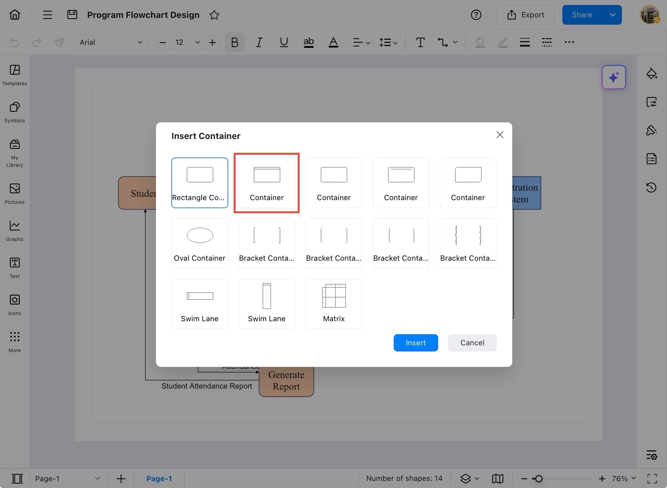edrawmax various container shapes