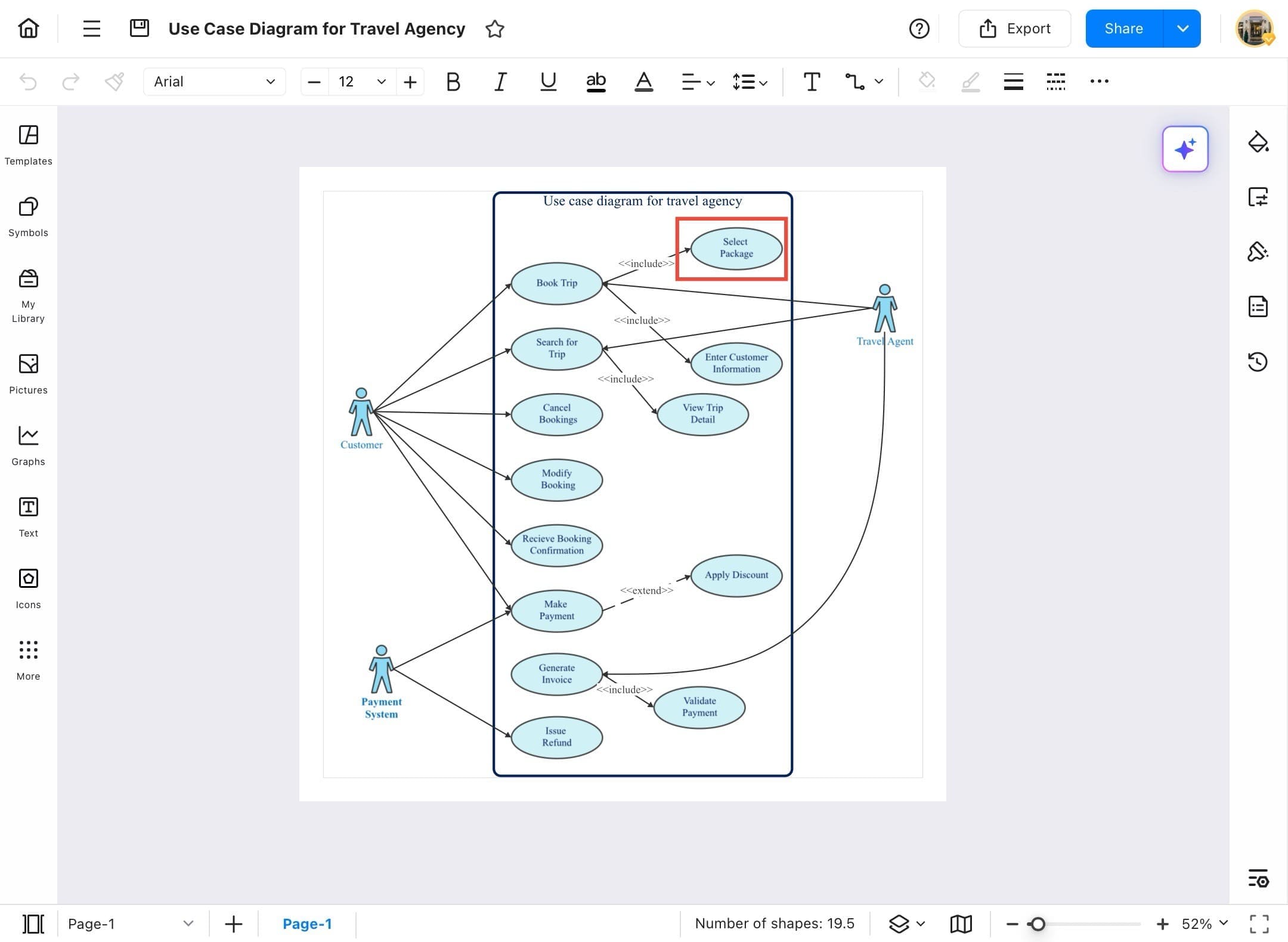 edrawmax diagram shape selection