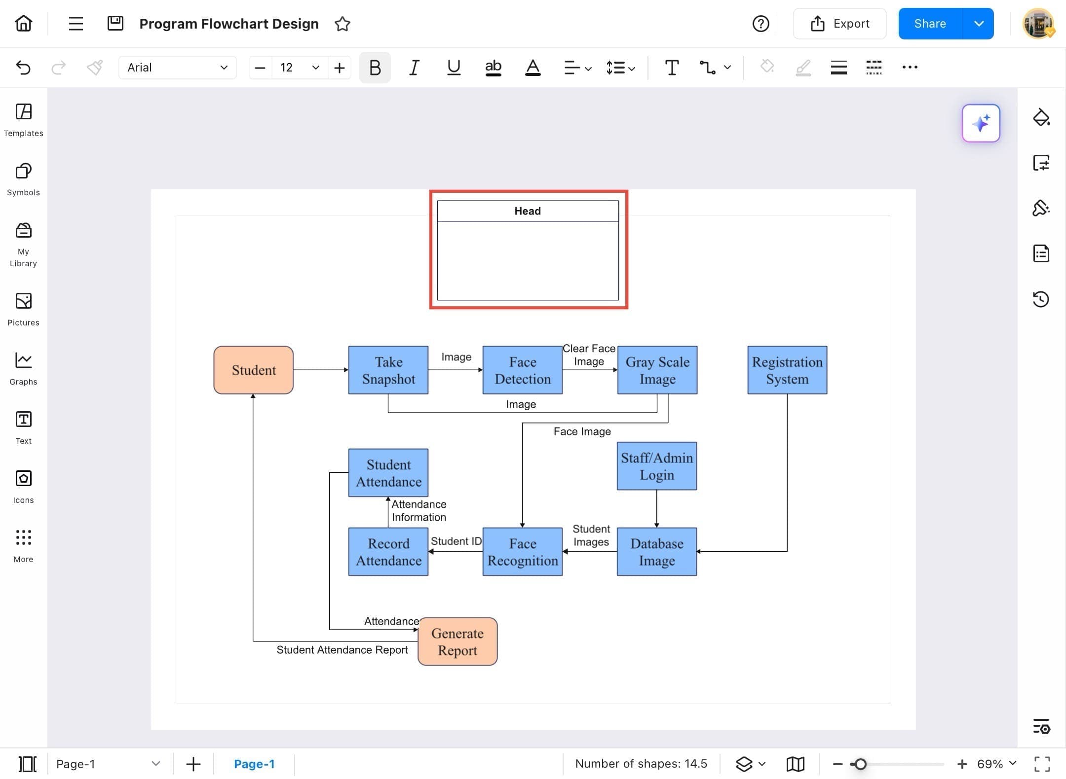 inserted container labeled
