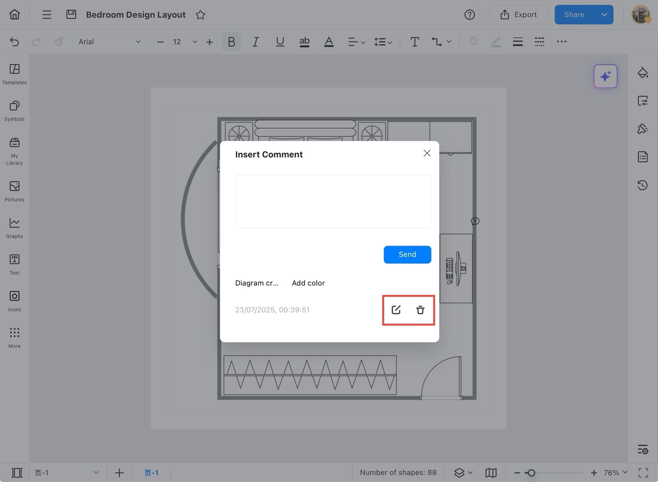 edrawmax edit or view comment icon