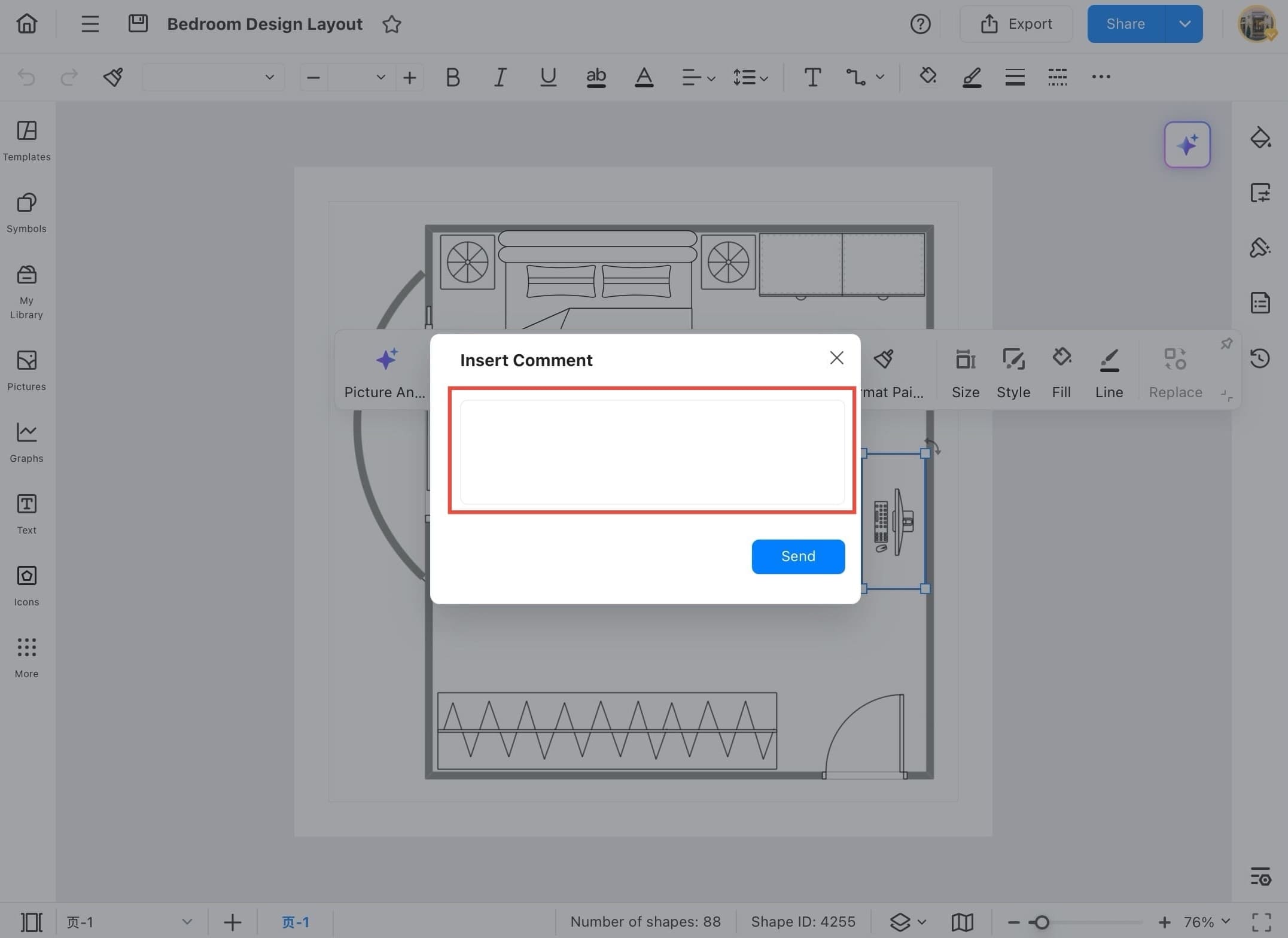 edrawmax insert comment text box