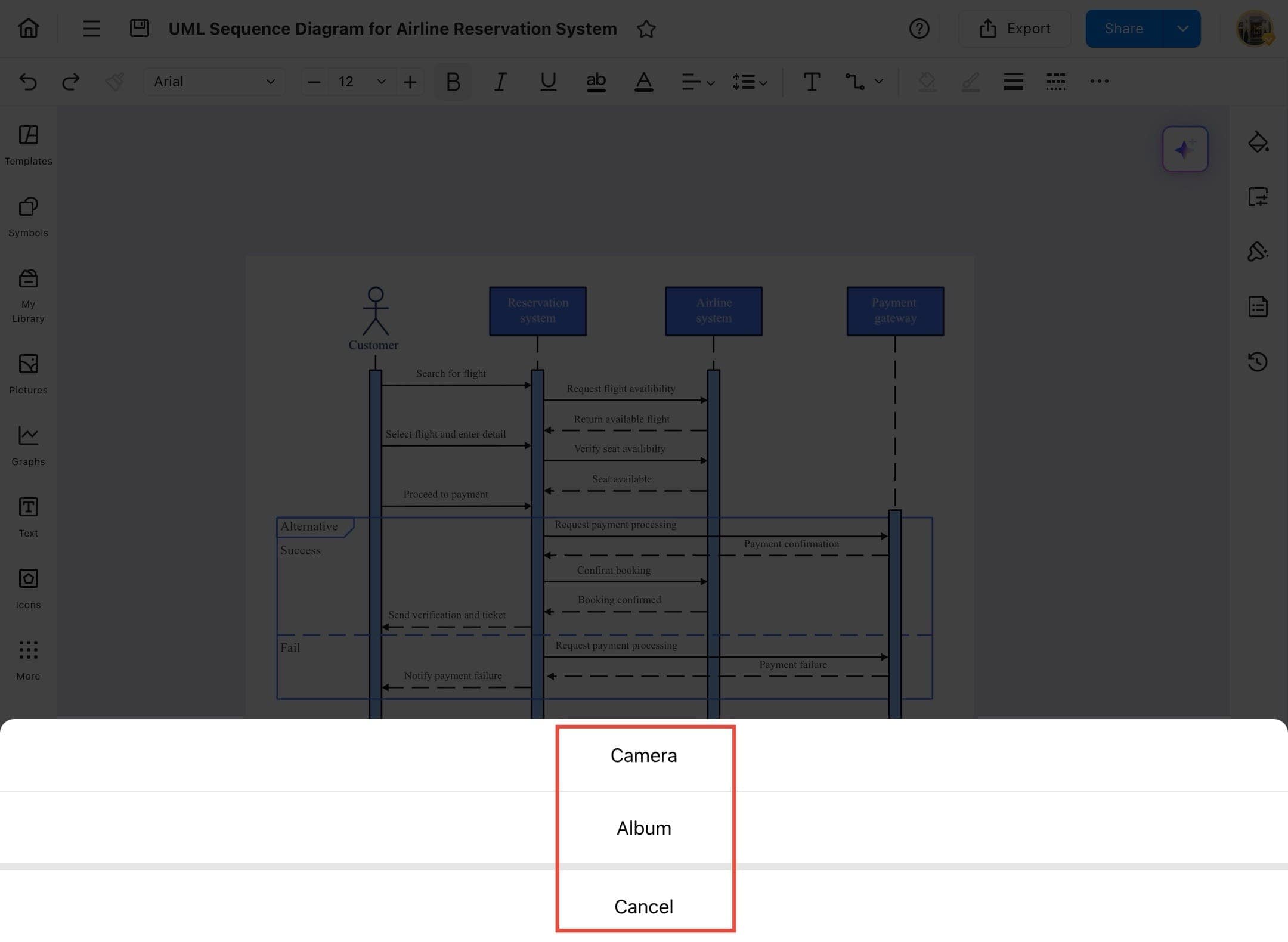 image selection options