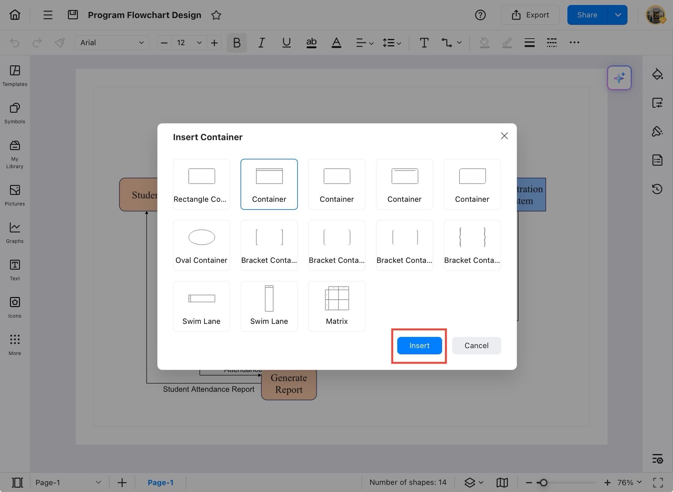 edrawmax insert menu