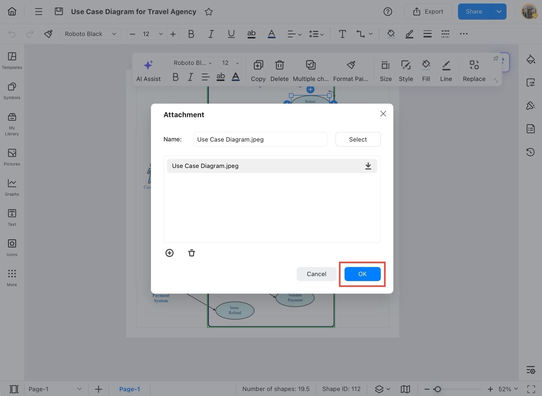edrawmax attachment dialog