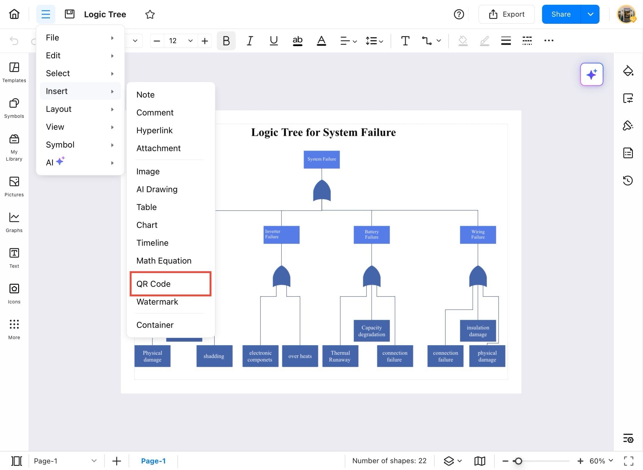 edrawmax insert menu