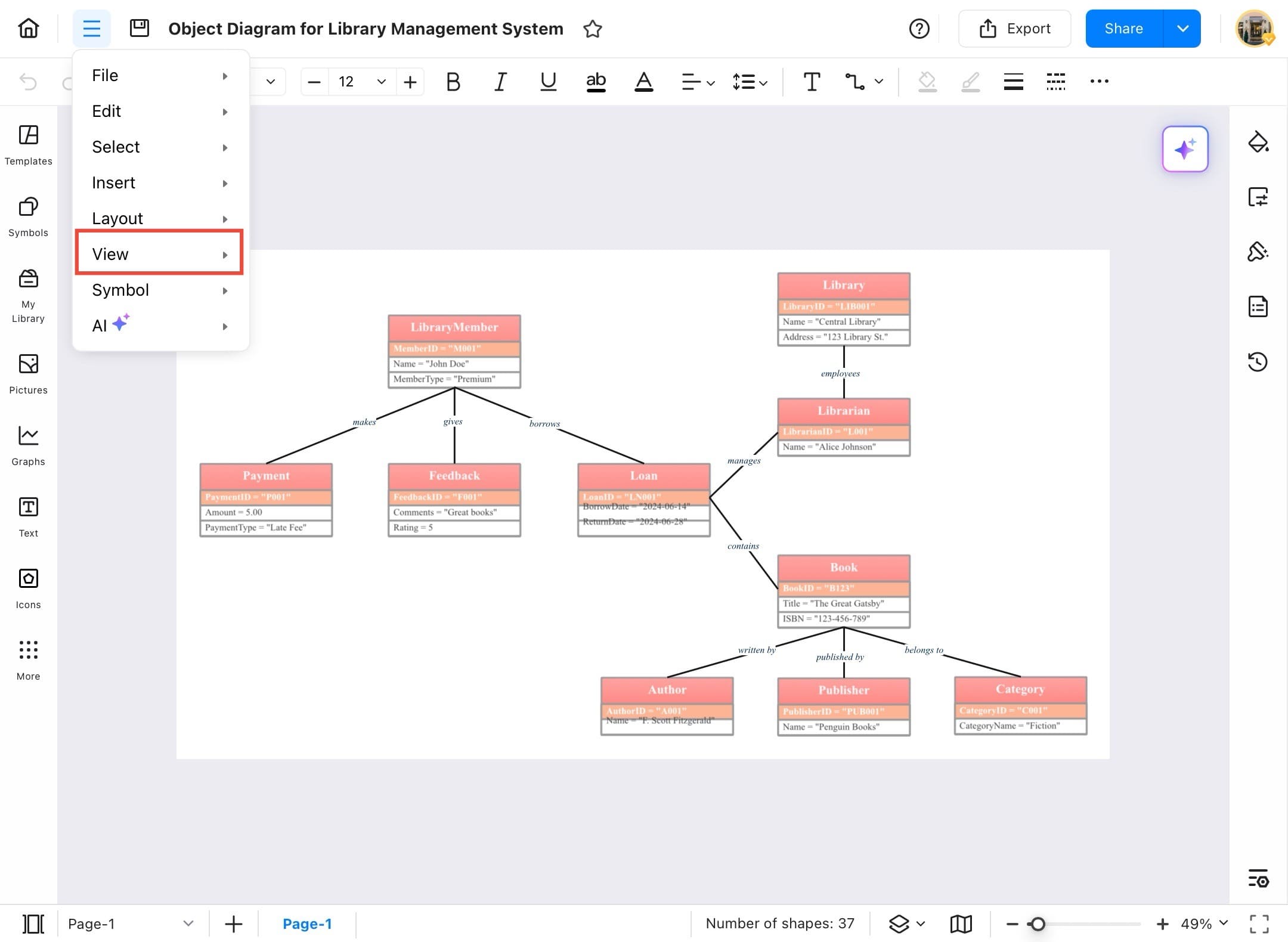 edrawmax main menu dropdown