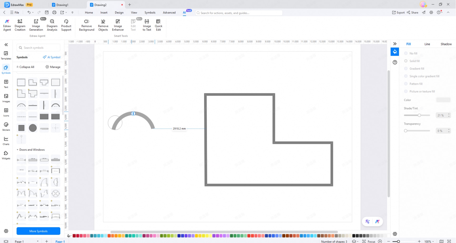 EdrawMax canvas controls
