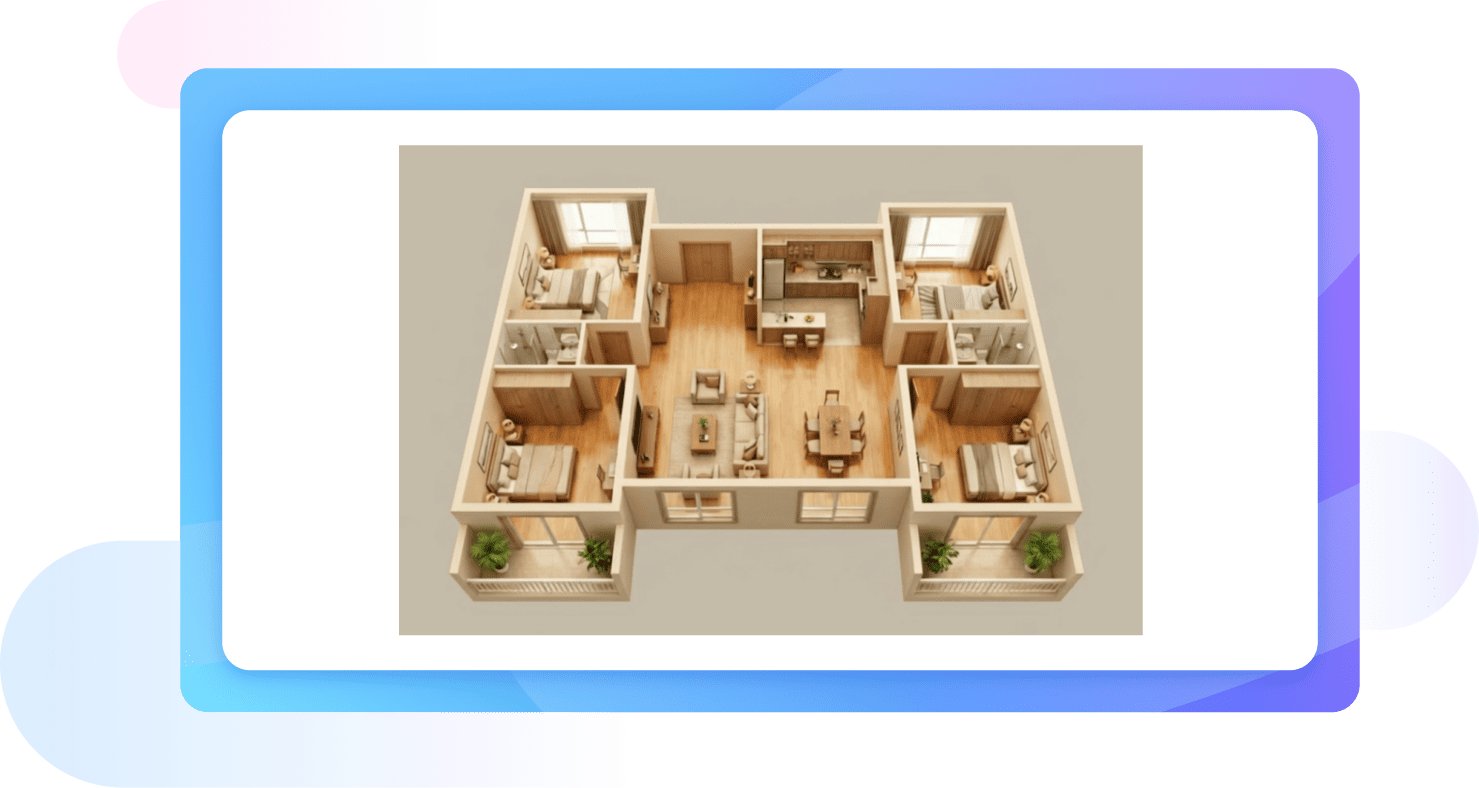 2D to 3D floor plan banner