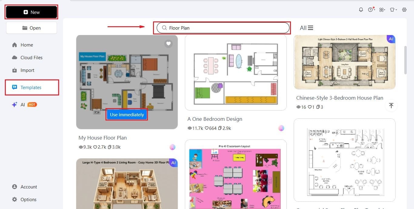 registration and template selection