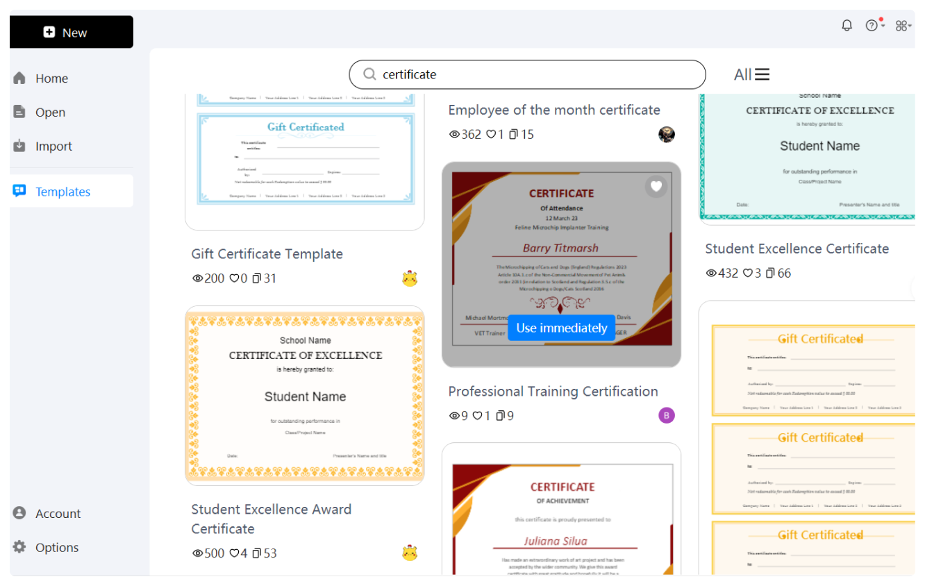 registro en EdrawMax y selección de plantillas