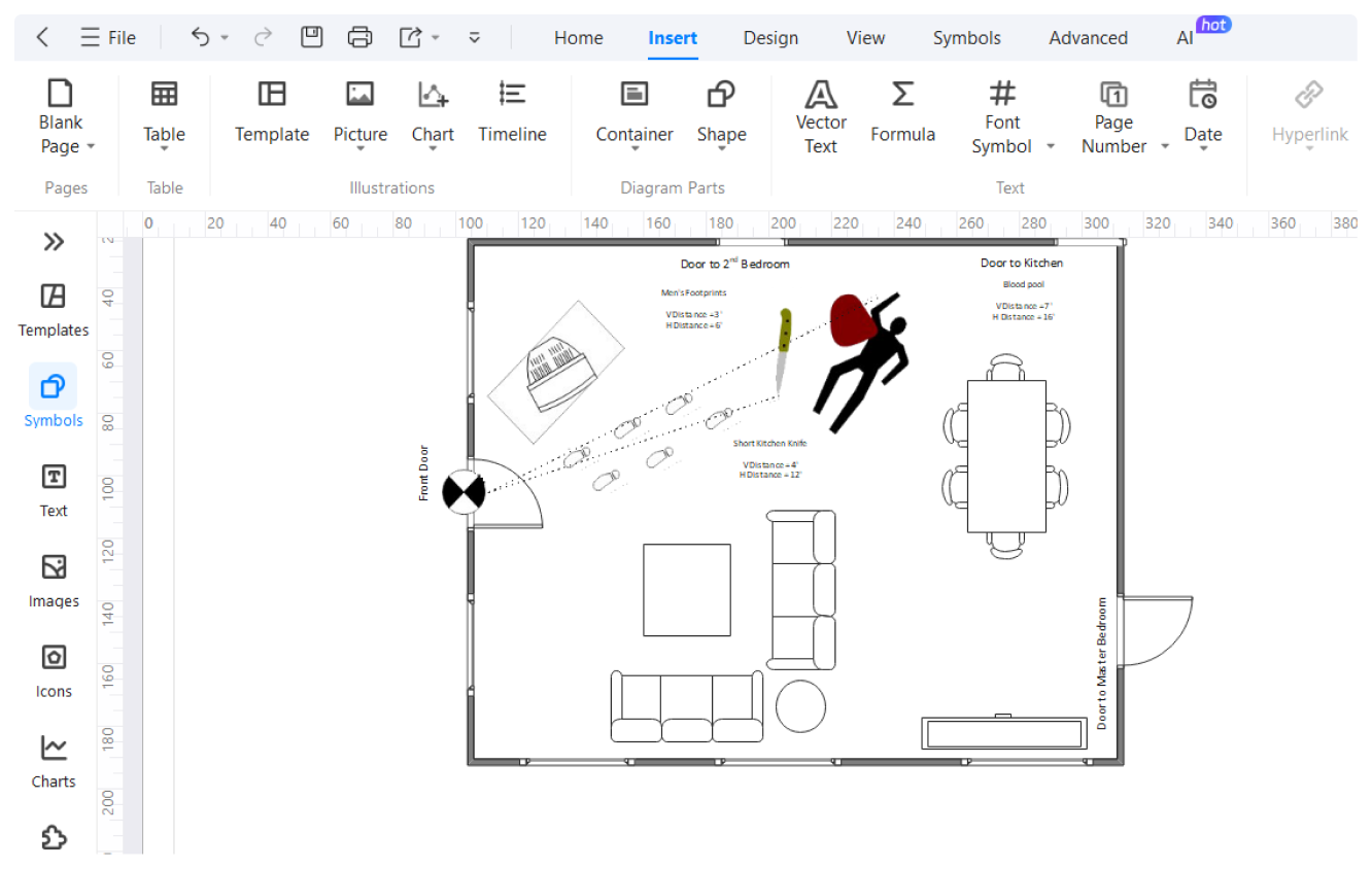 crime scene diagram customization