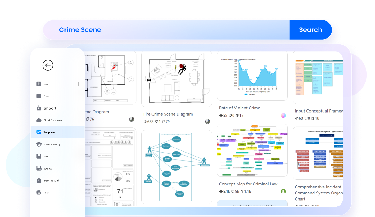 collection of templates in edrawmax