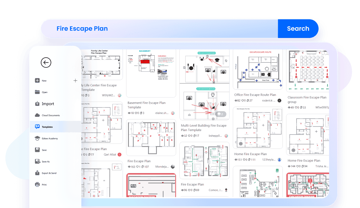 fire escape templates in edrawmax